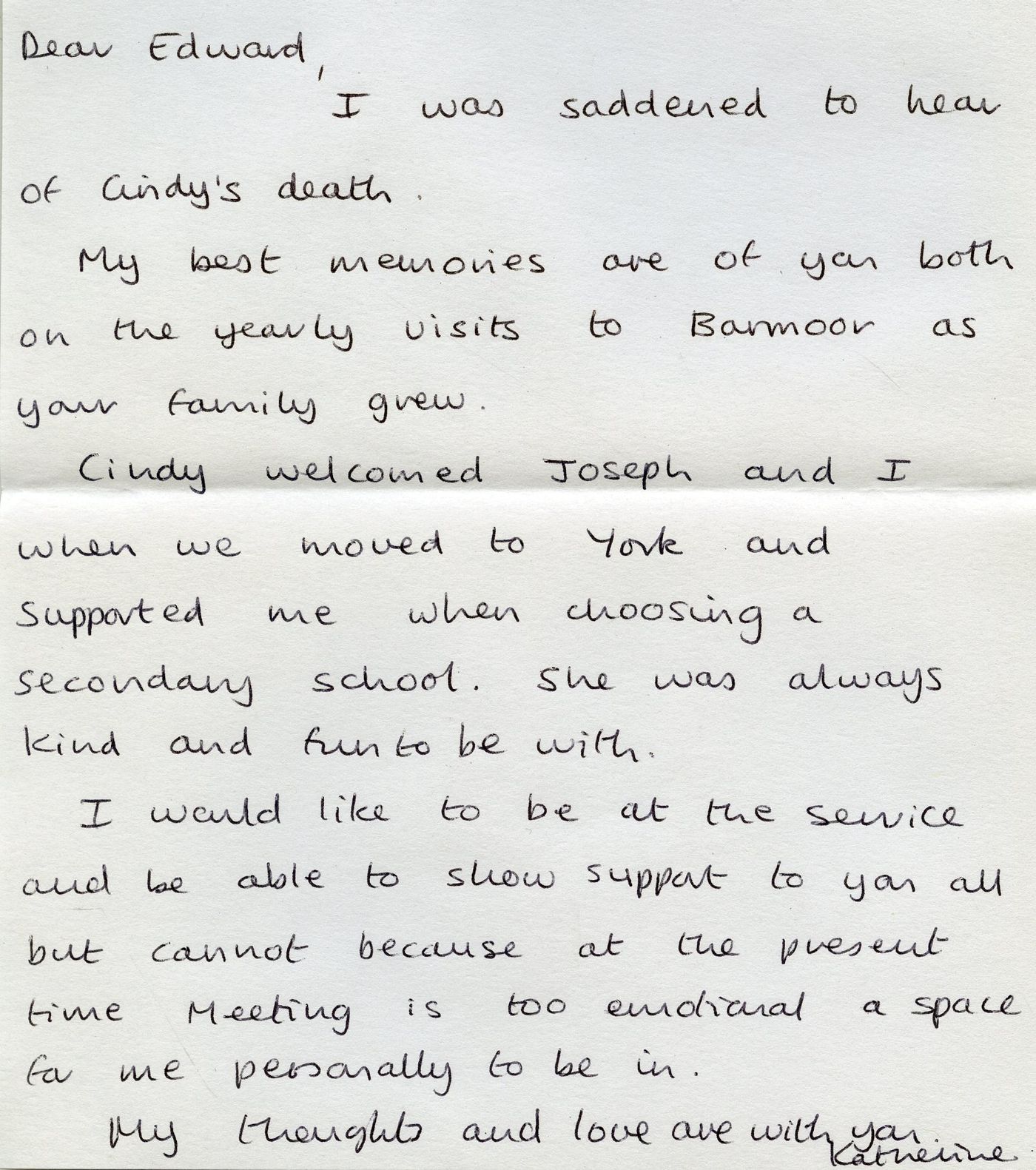 Page 4 of the memories from Katherine Angus