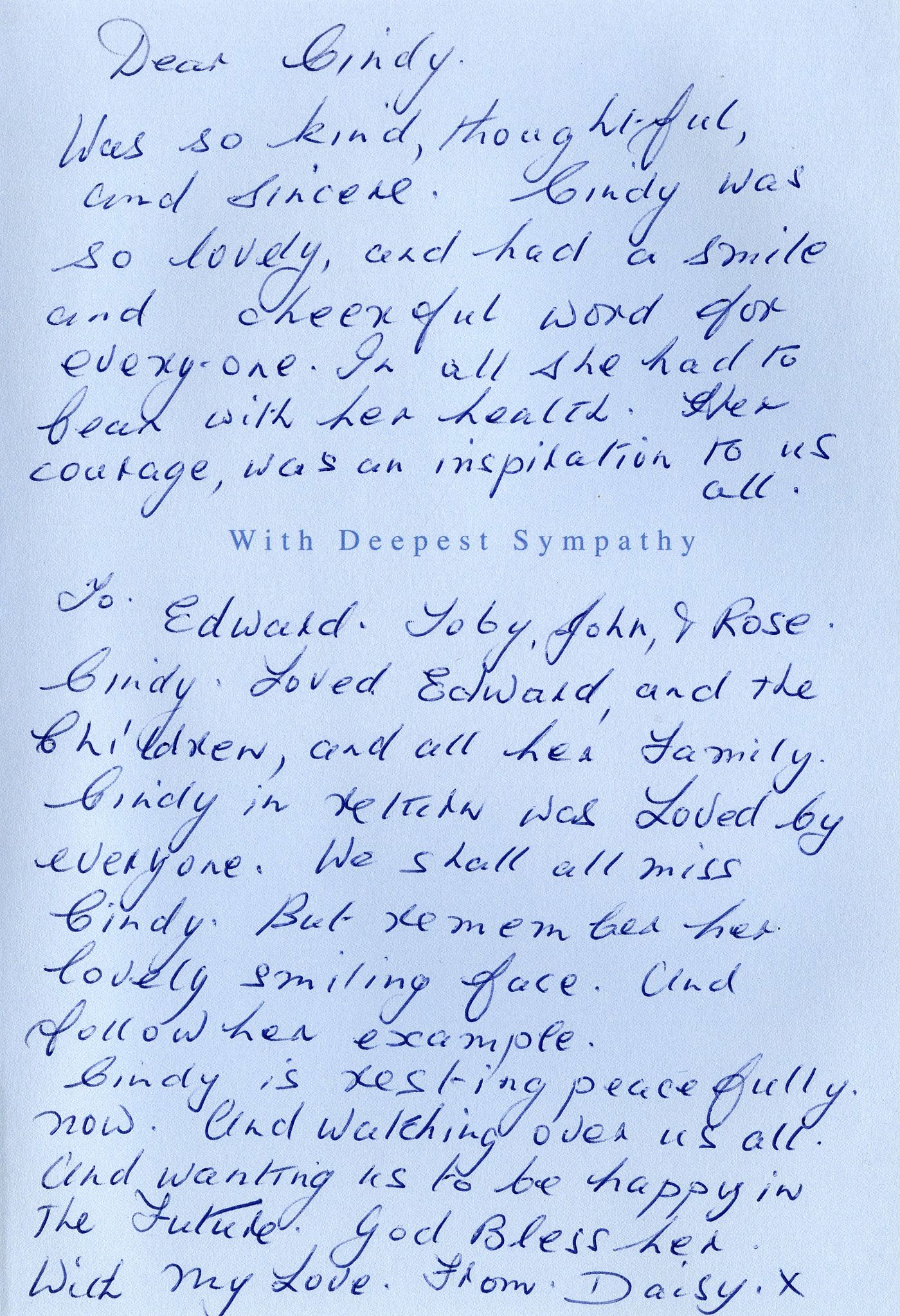 The first page of the memories from Daisy