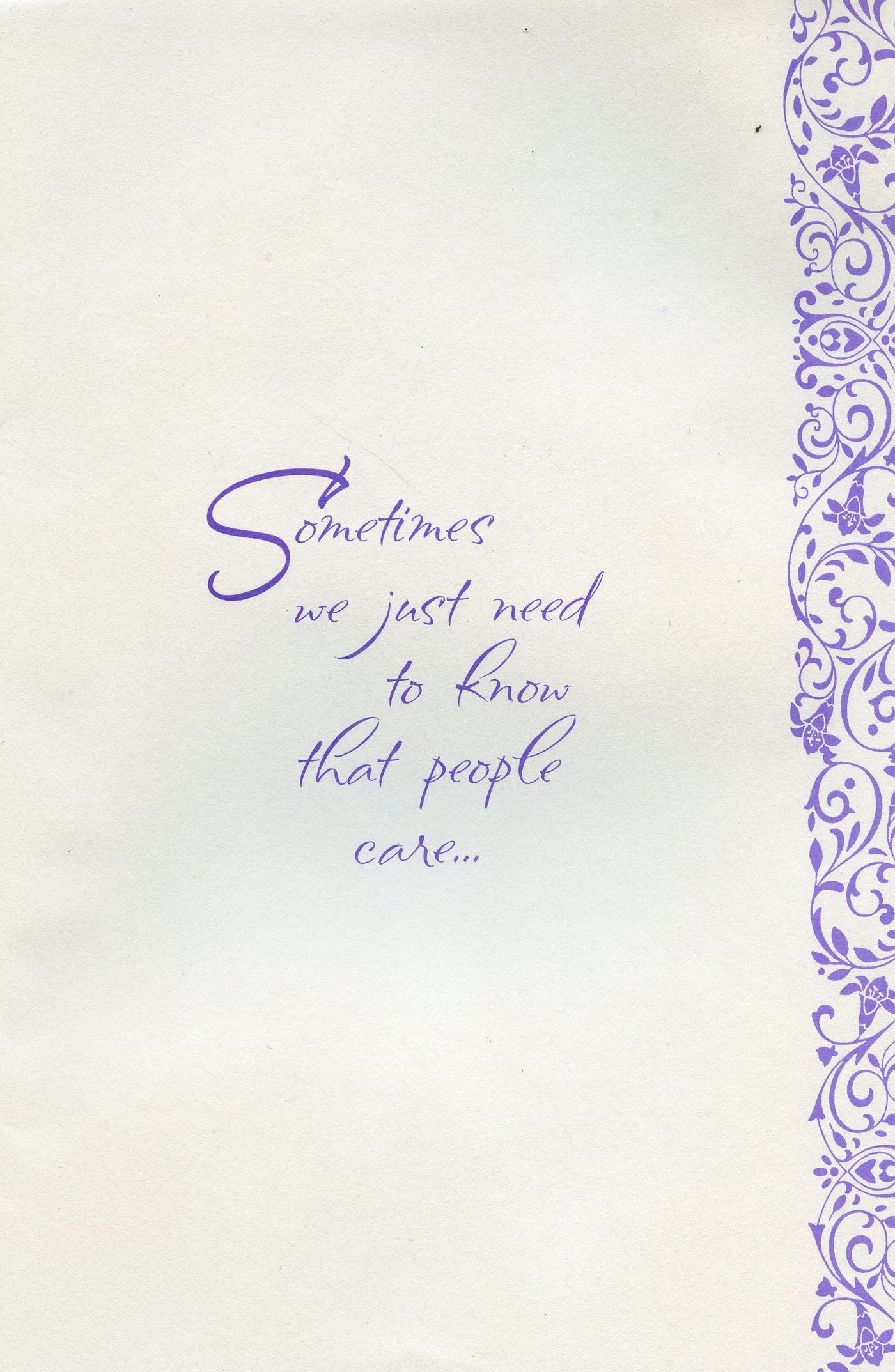 Inside of the card