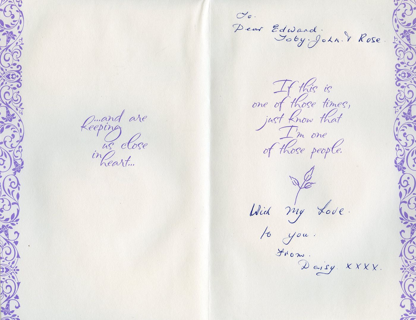 Inside of the card