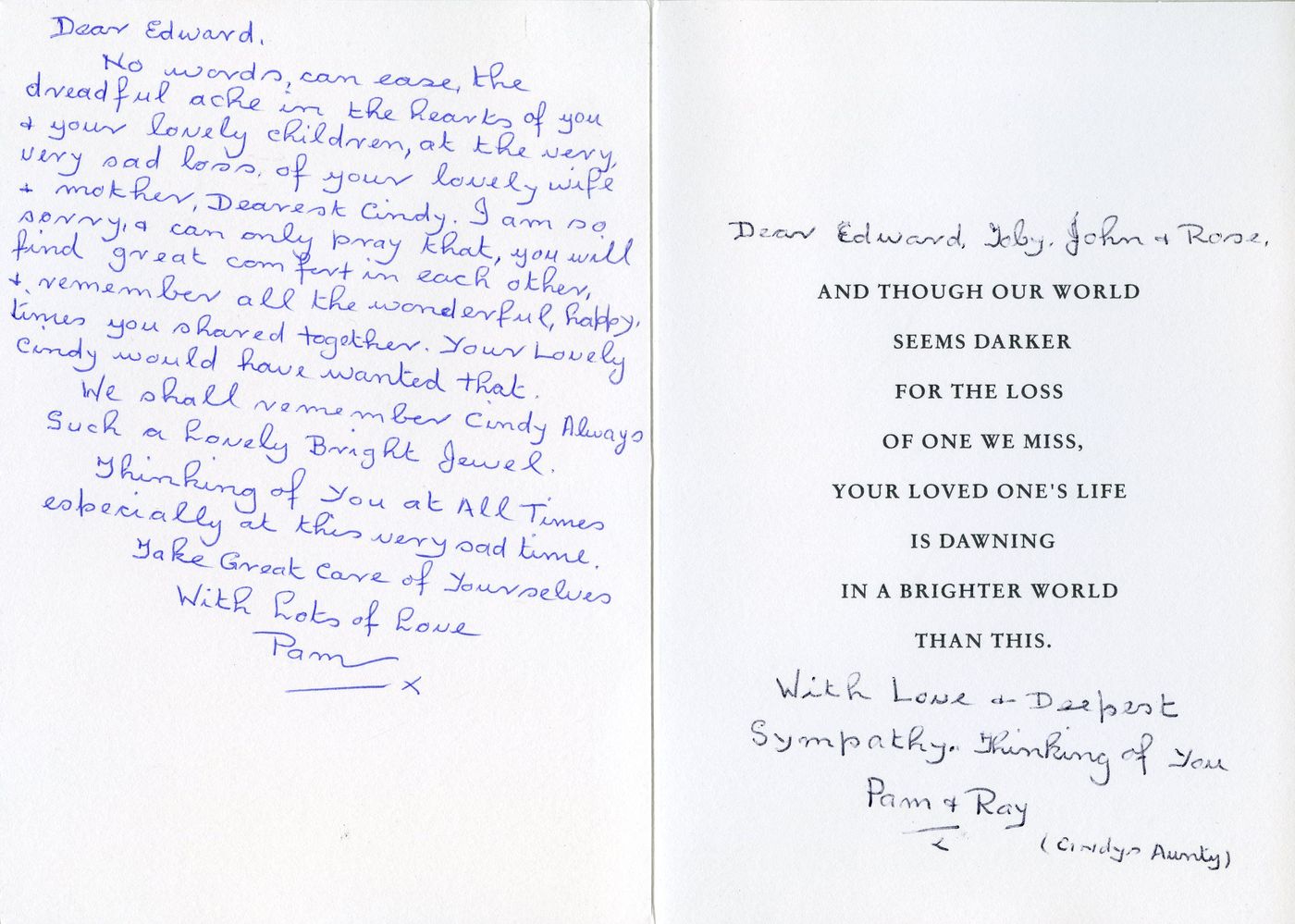 Inside of the card