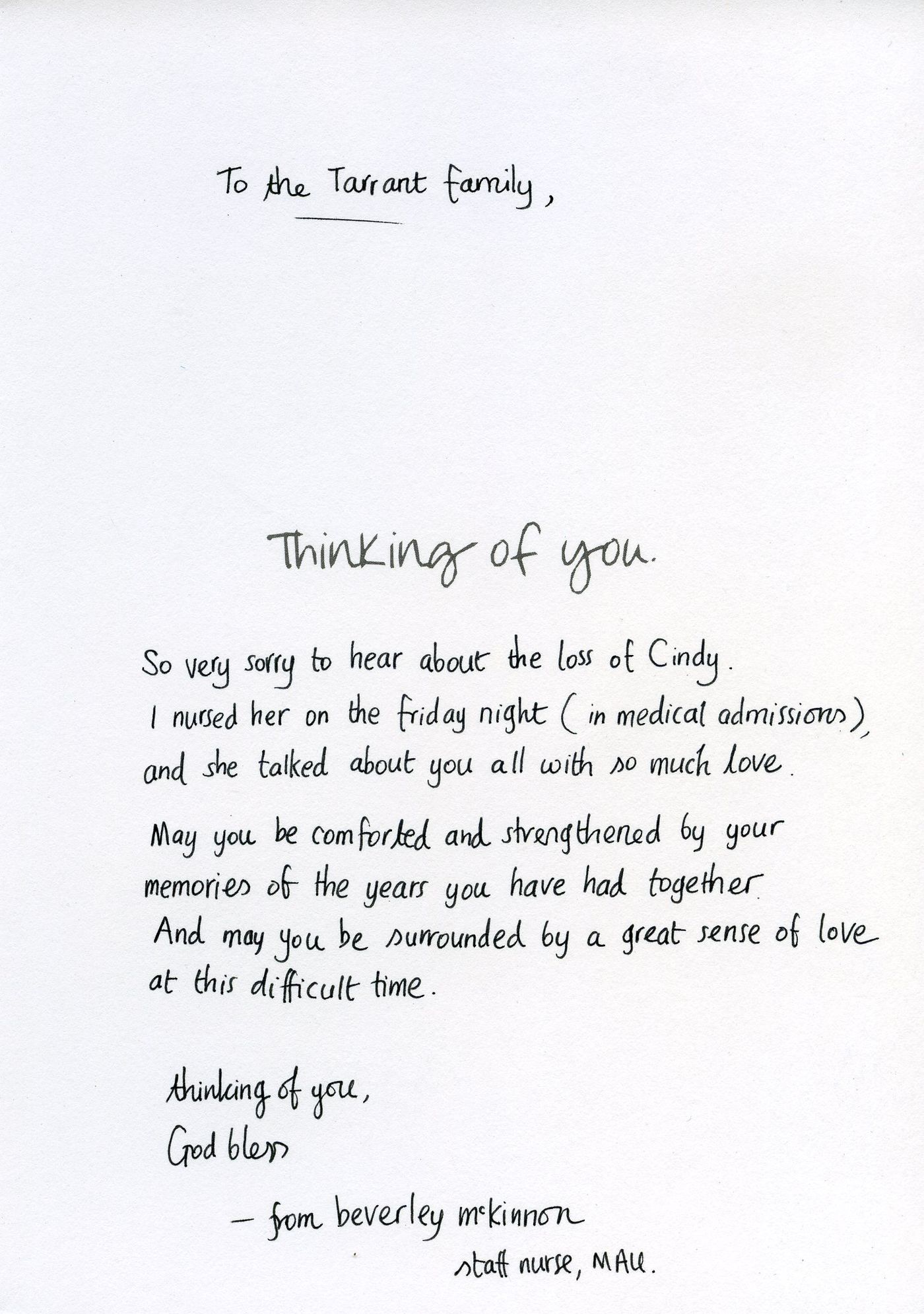 Inside of the card