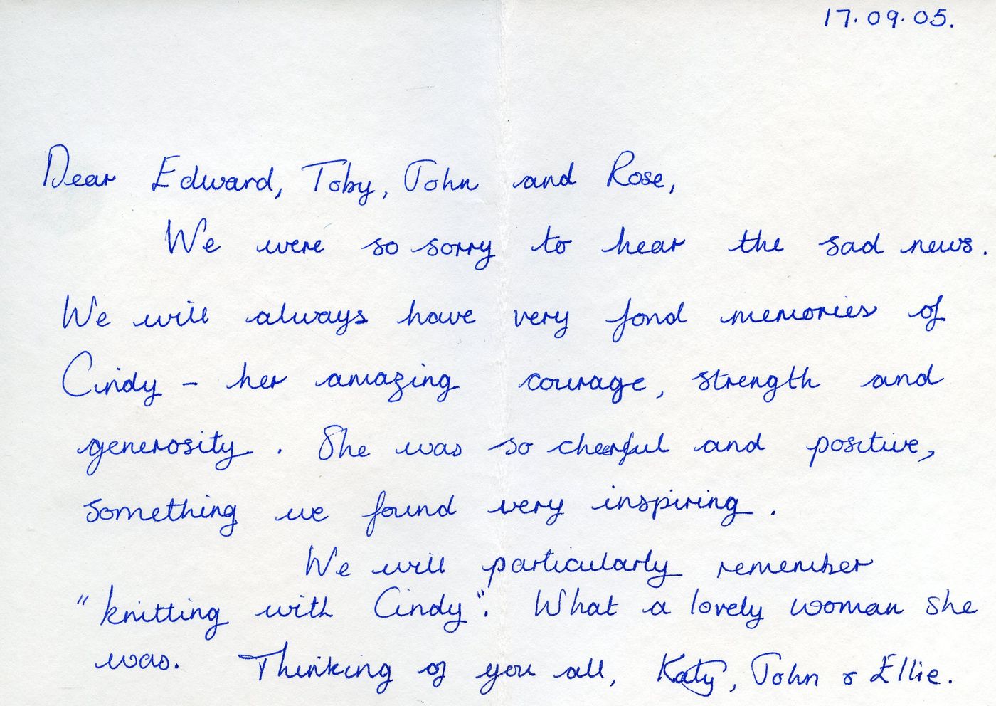 Inside of the card