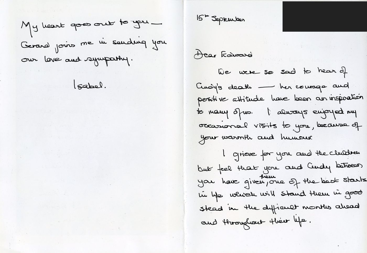 Page 2 of the memories from isabel