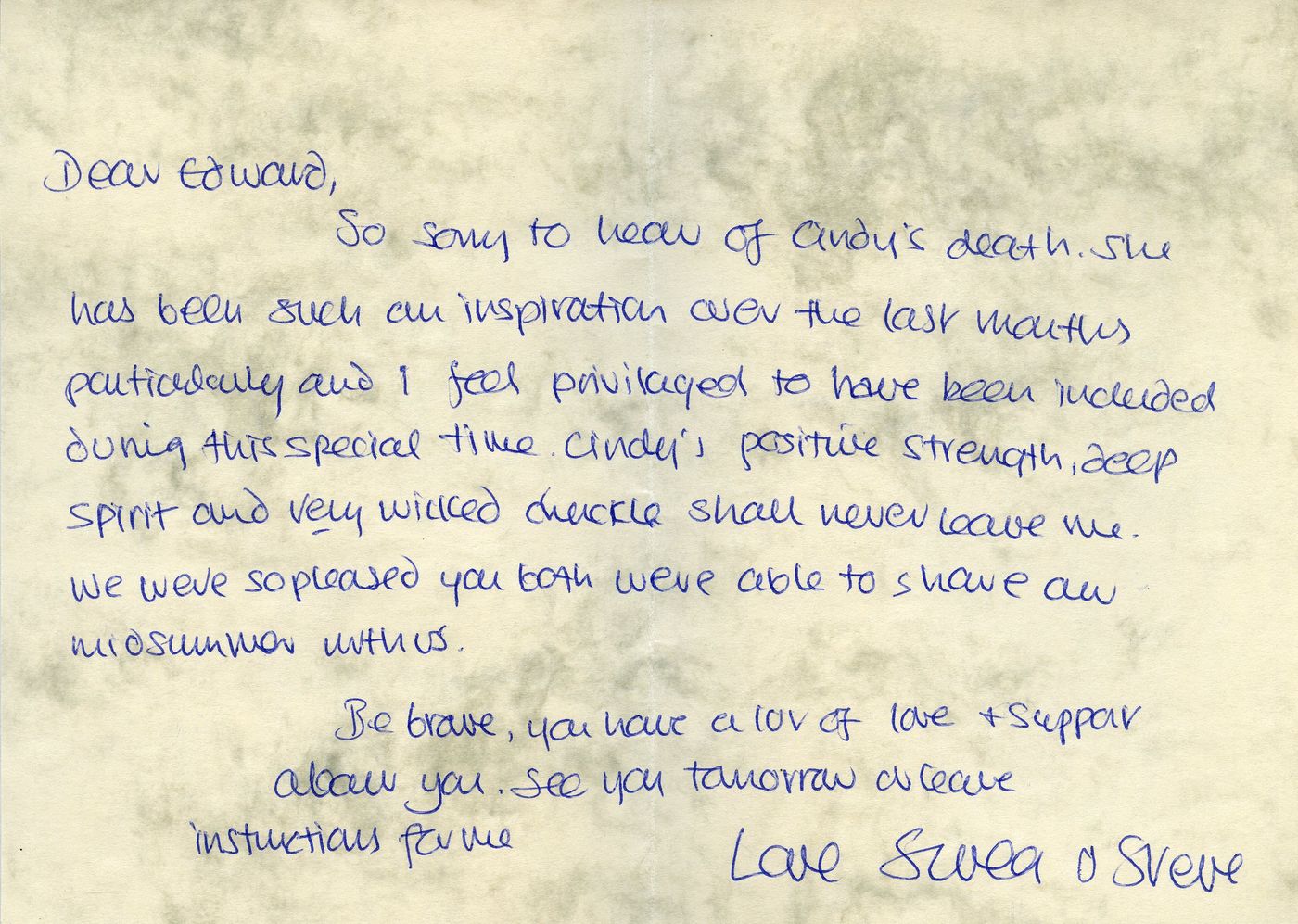 Inside of the card