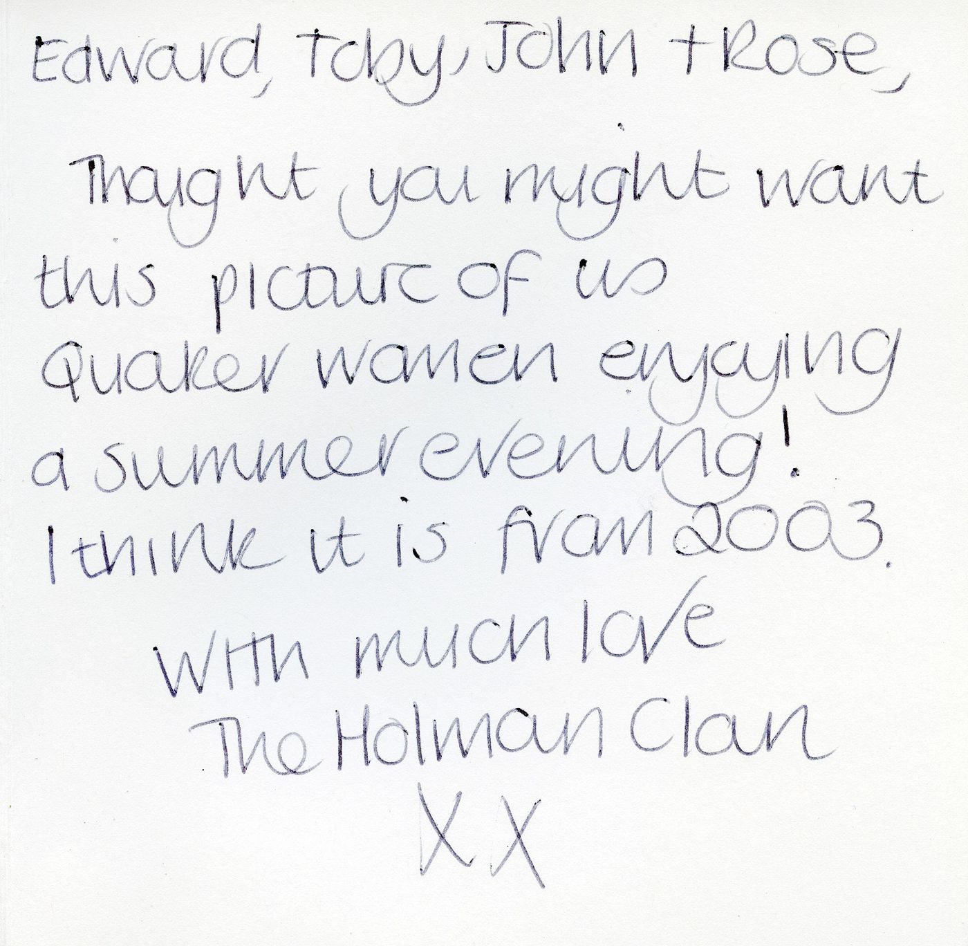 Page 3 of the memories from The Holman Clan