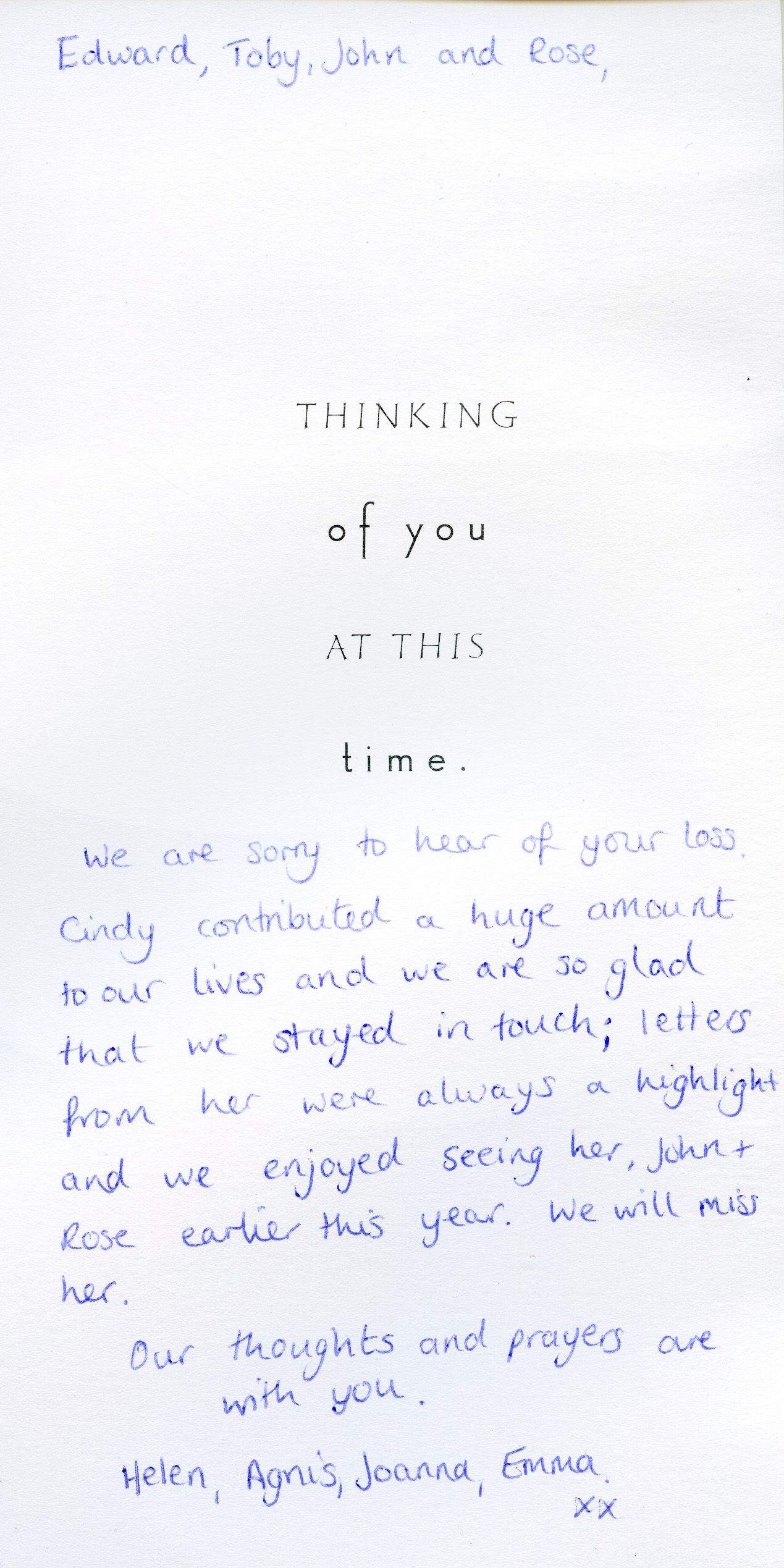Inside of the card