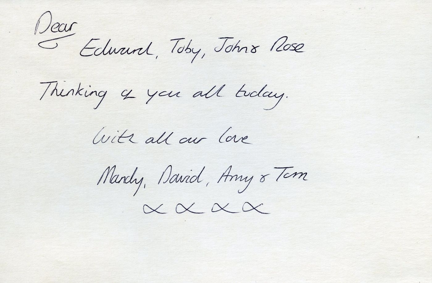 Inside of the card
