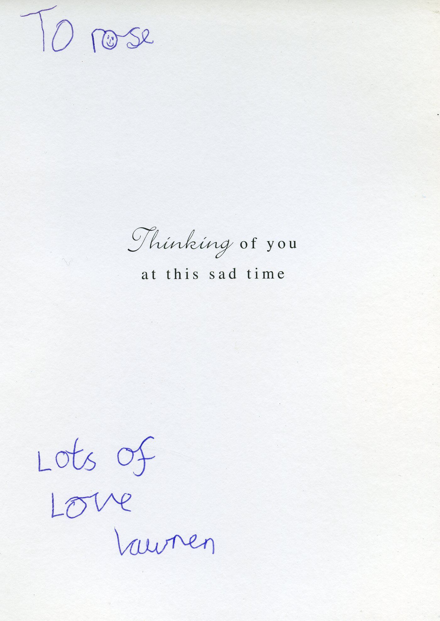 Inside of the card