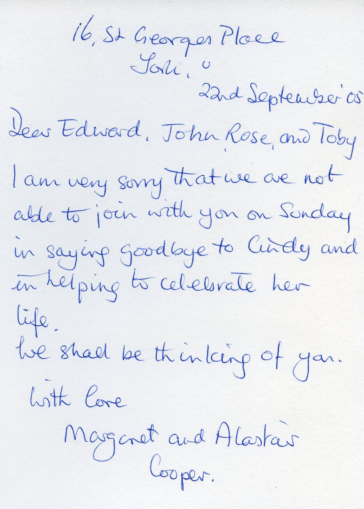 Inside of the card