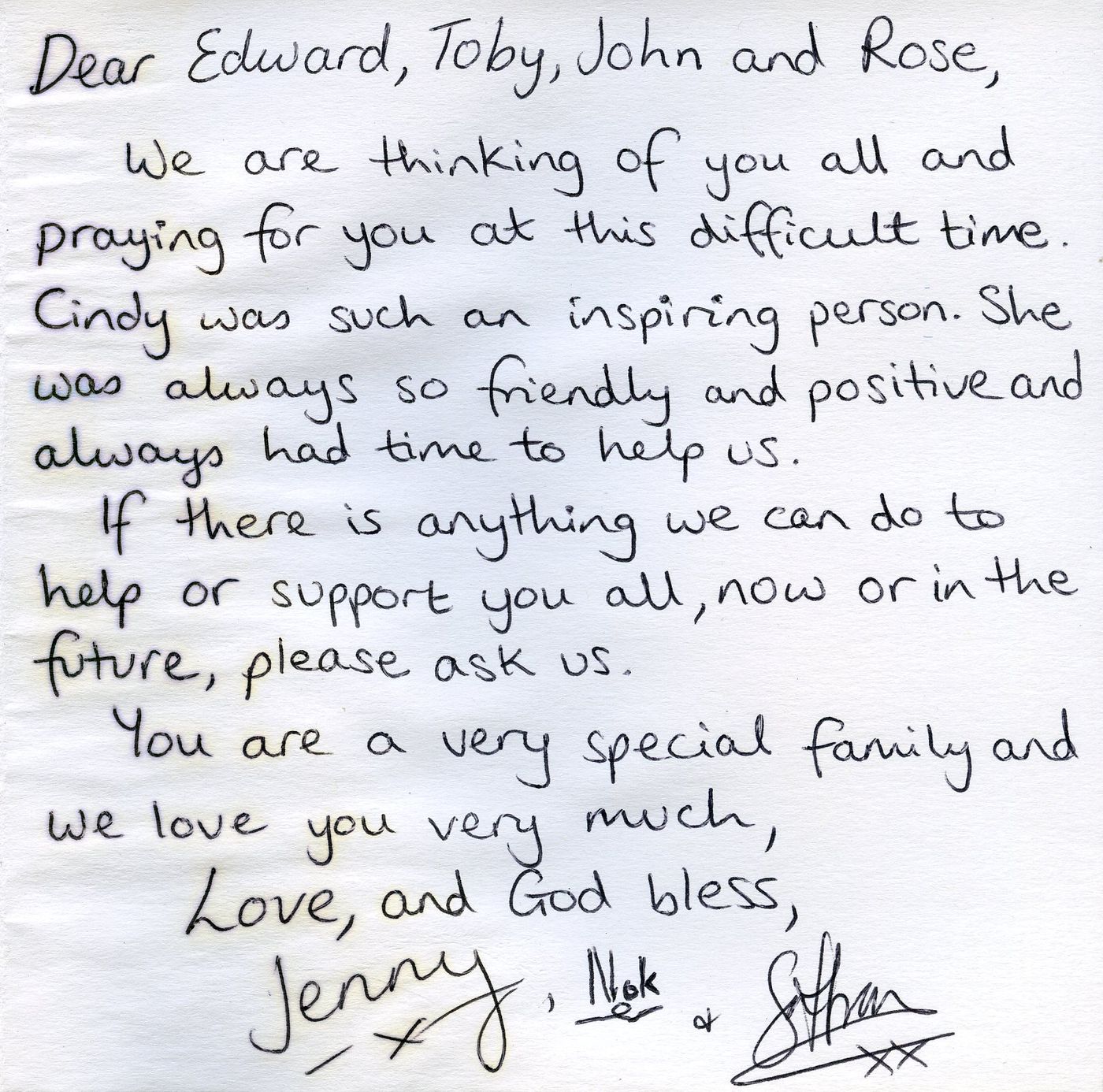 Inside of the card