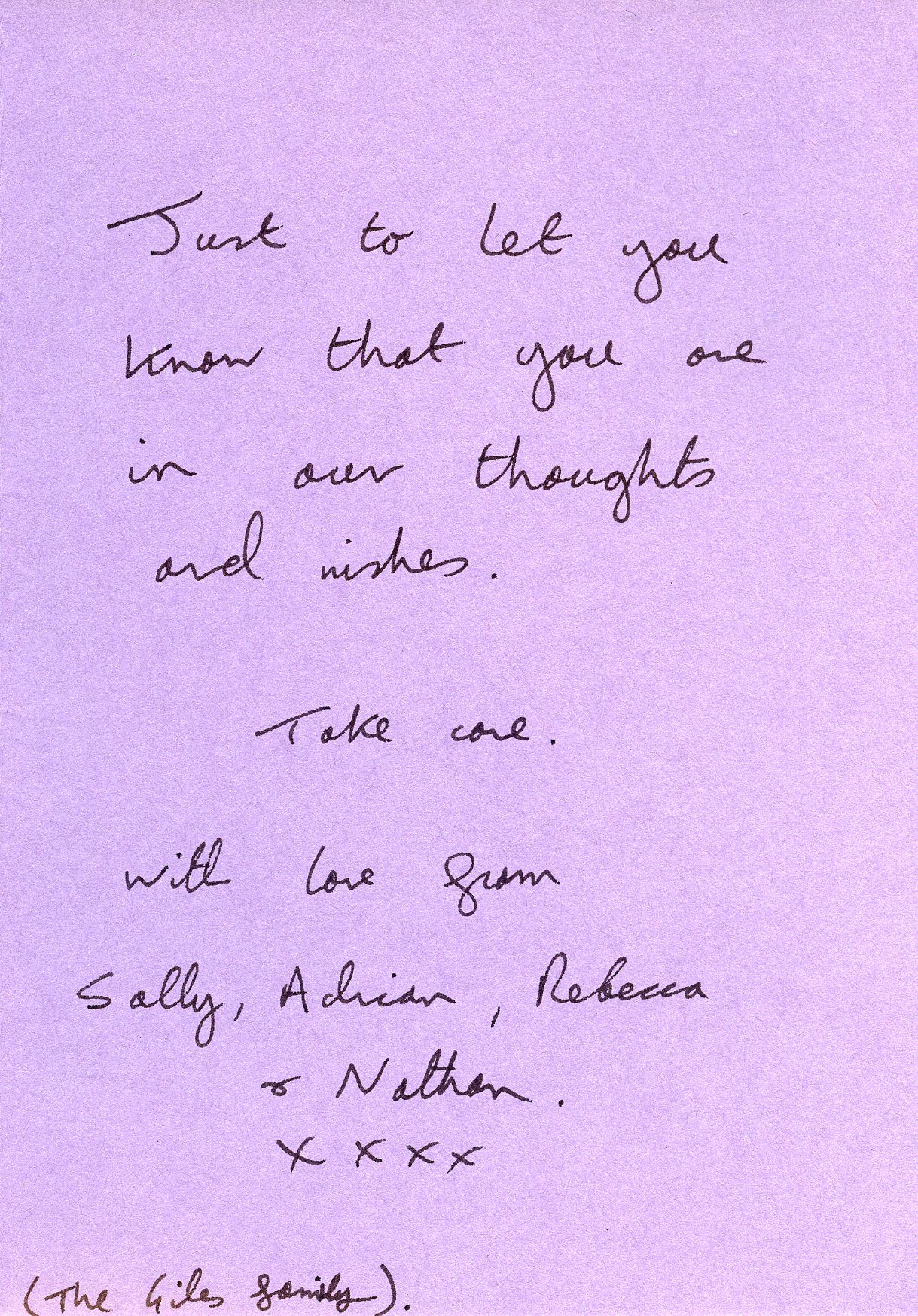 Inside of the card