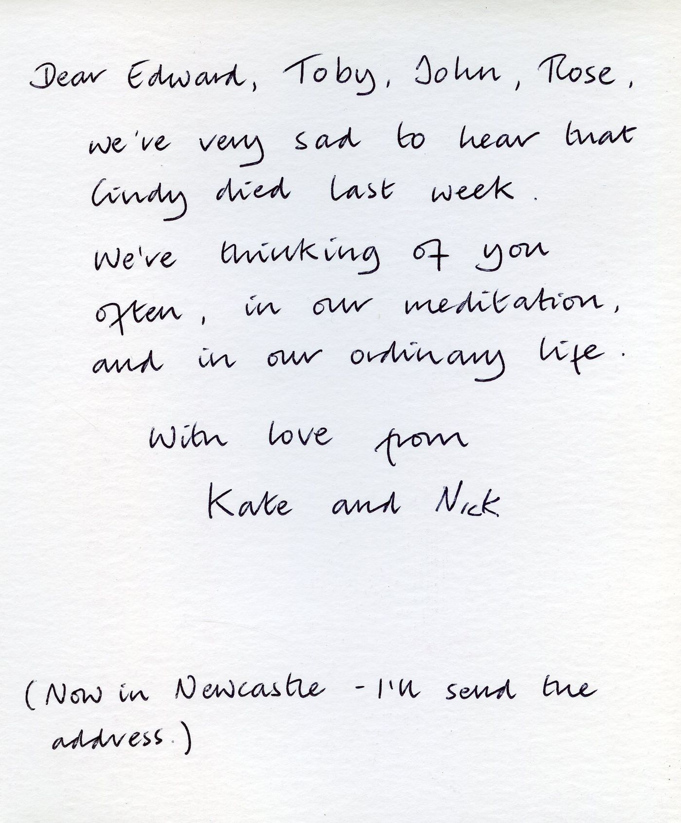 Inside of the card