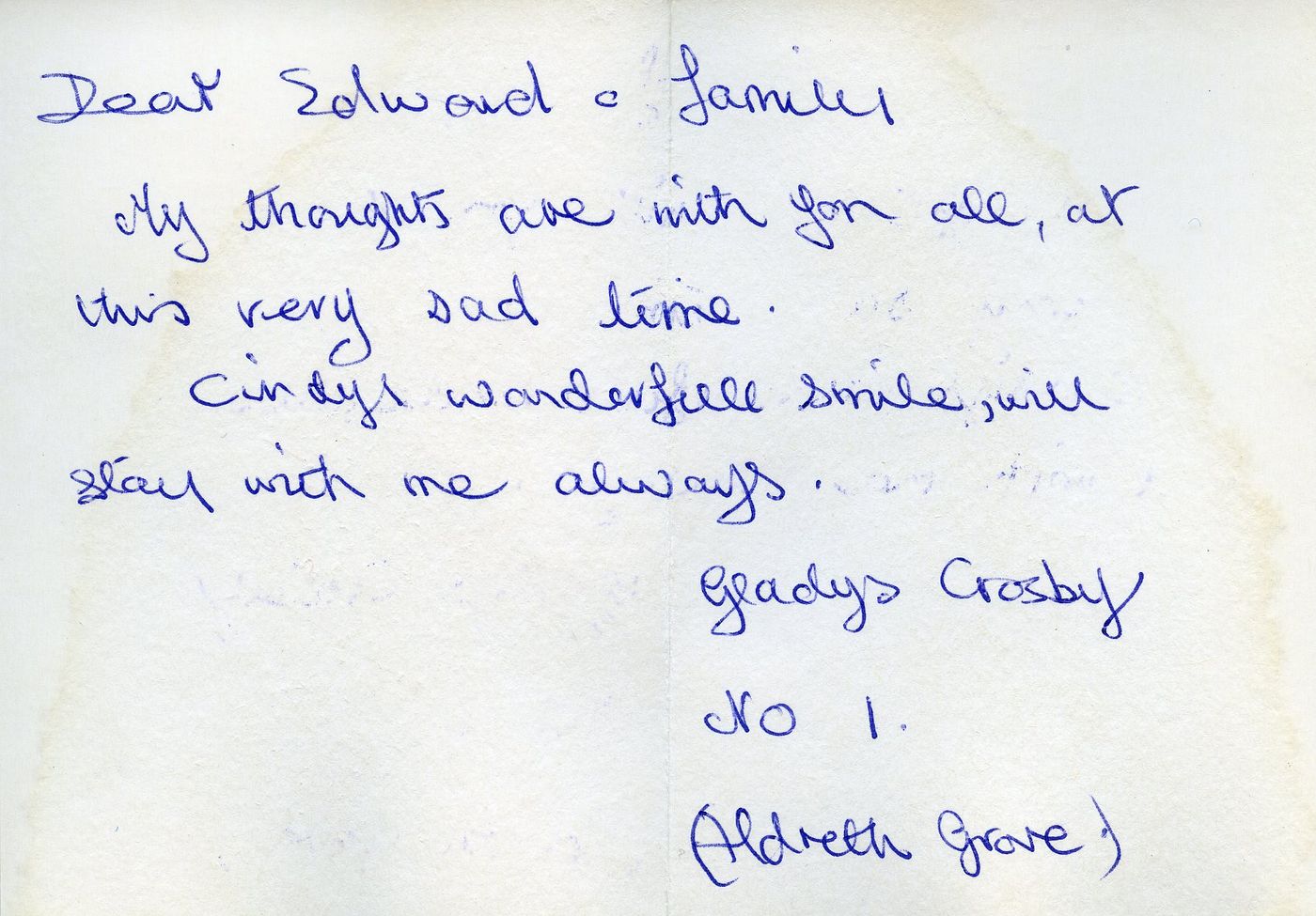 Inside of the card