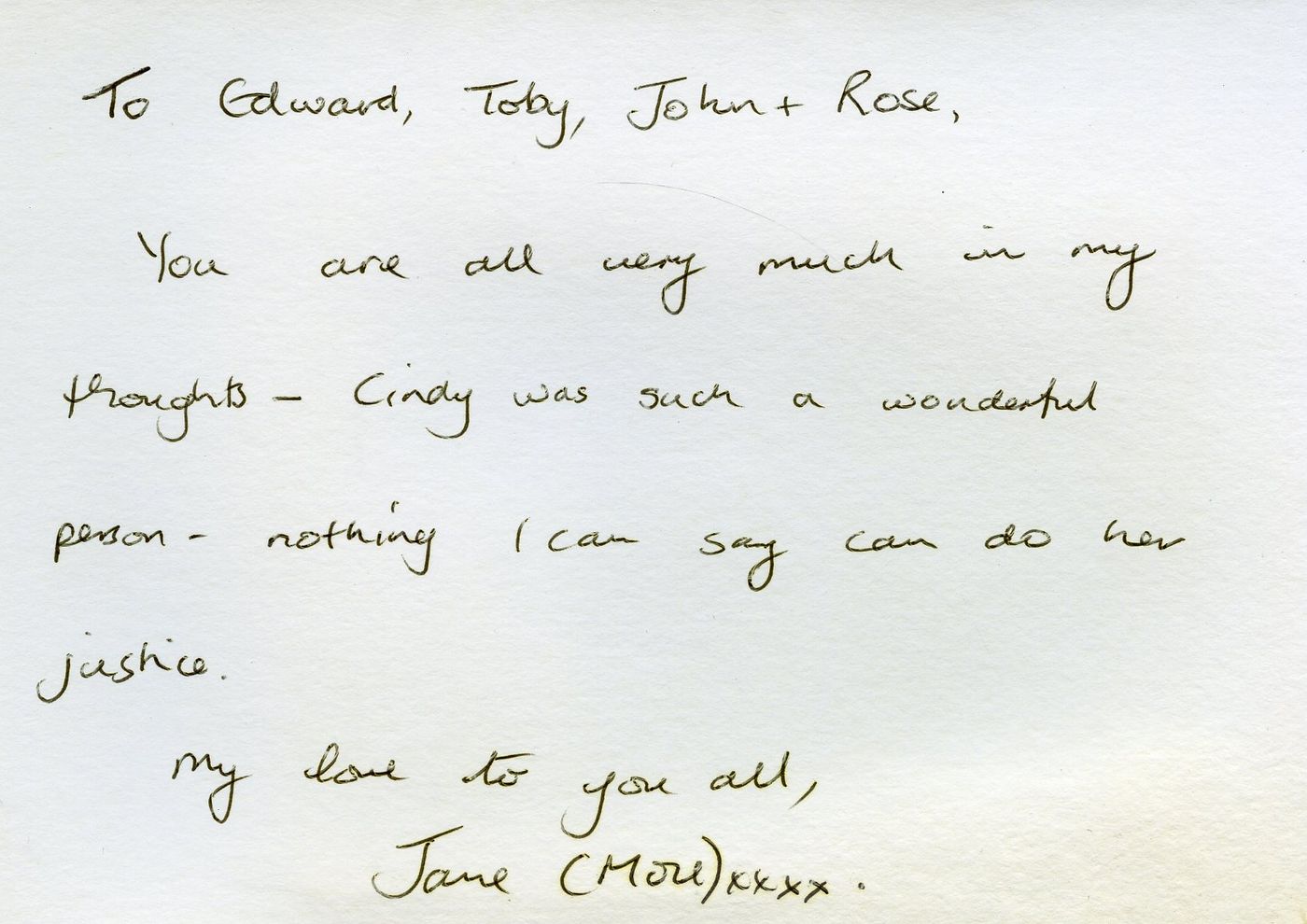 Inside of the card