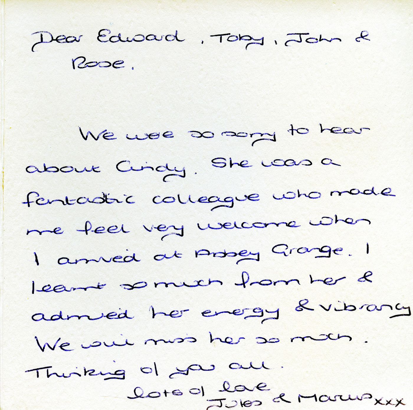 Inside of the card