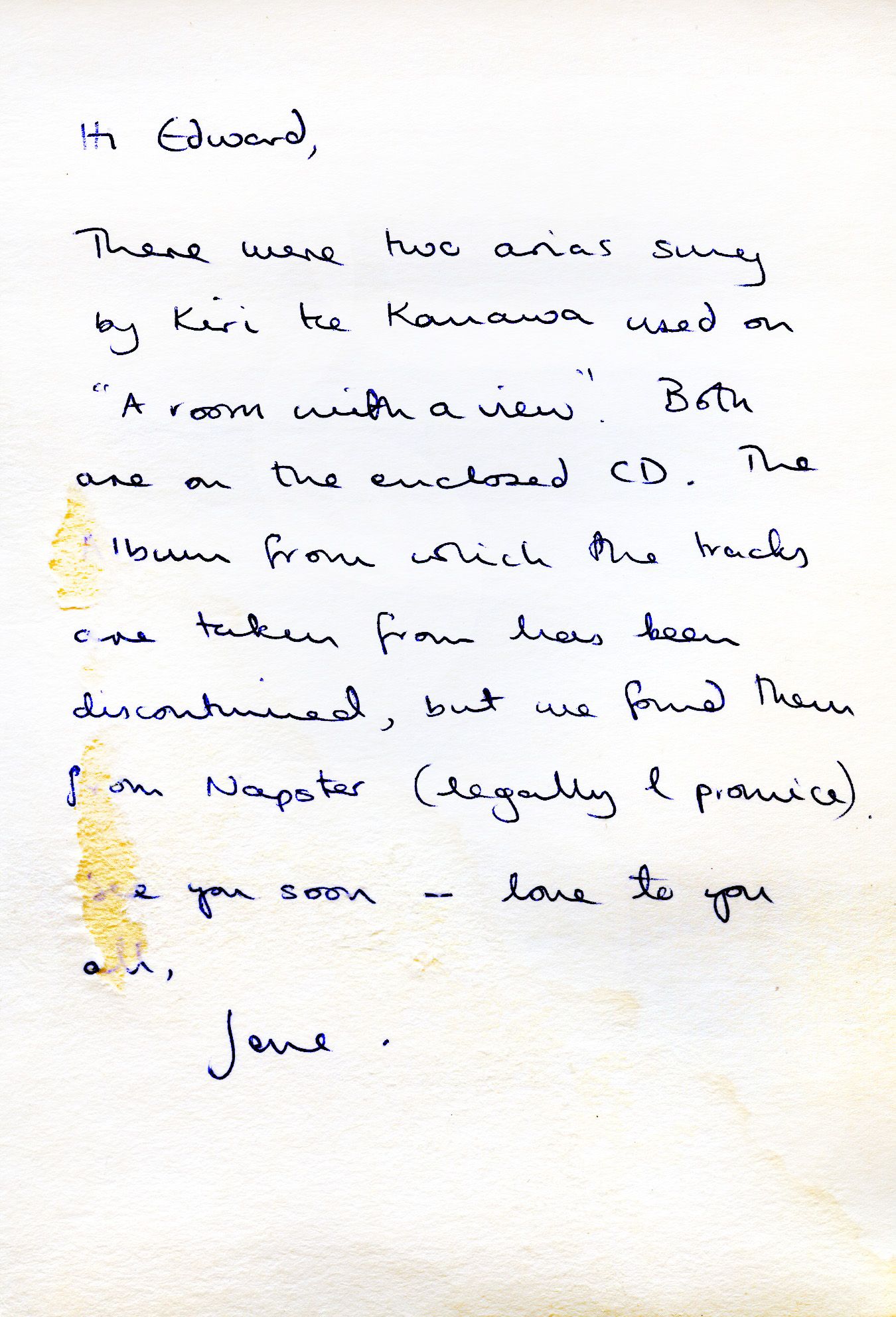 Inside of the card