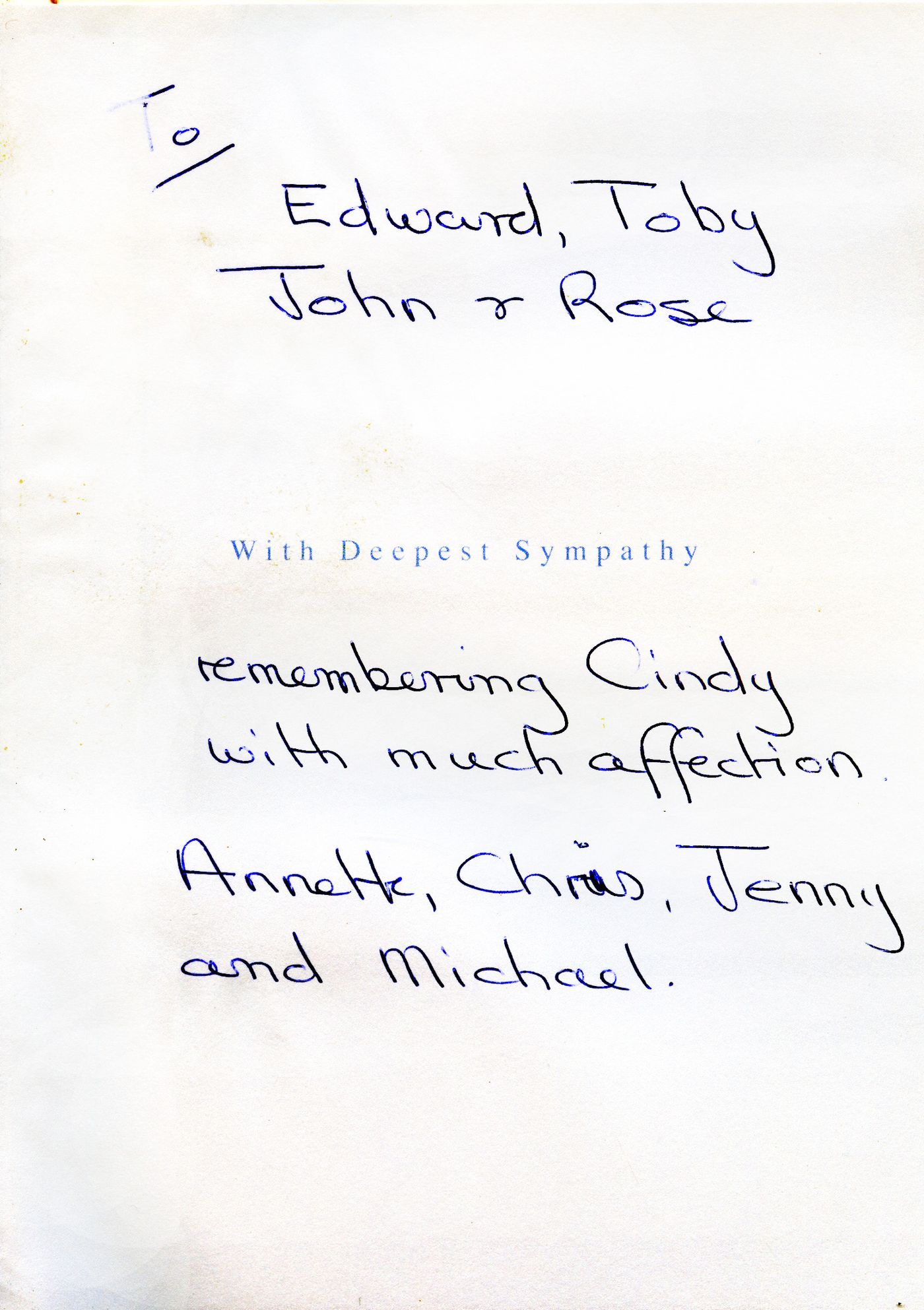 Inside of the card