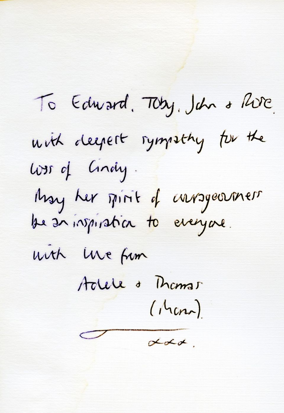 Inside of the card