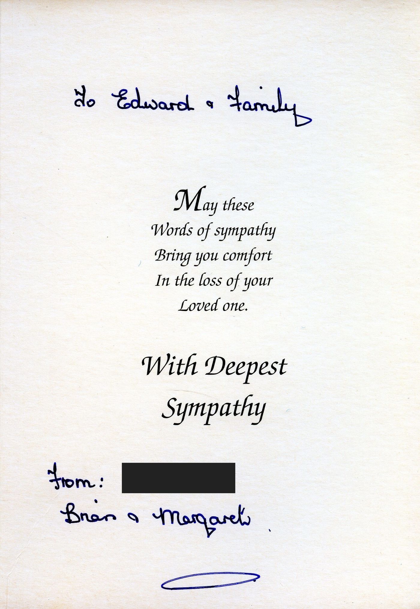 Inside of the card