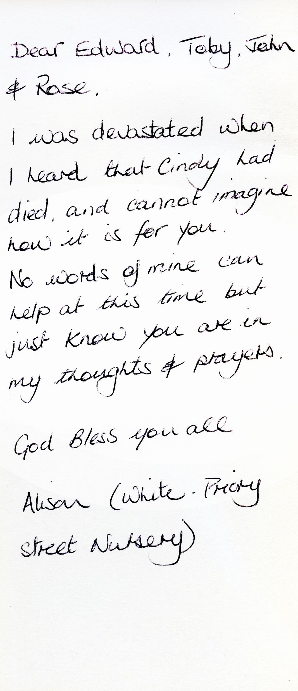 Inside of the card