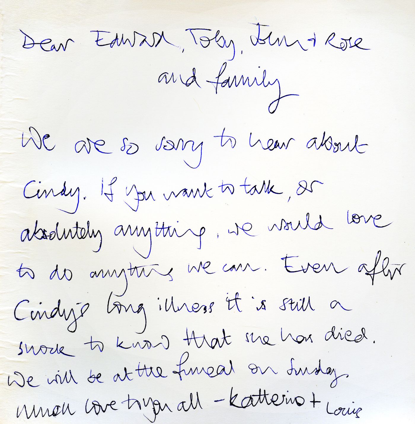 Inside of the card