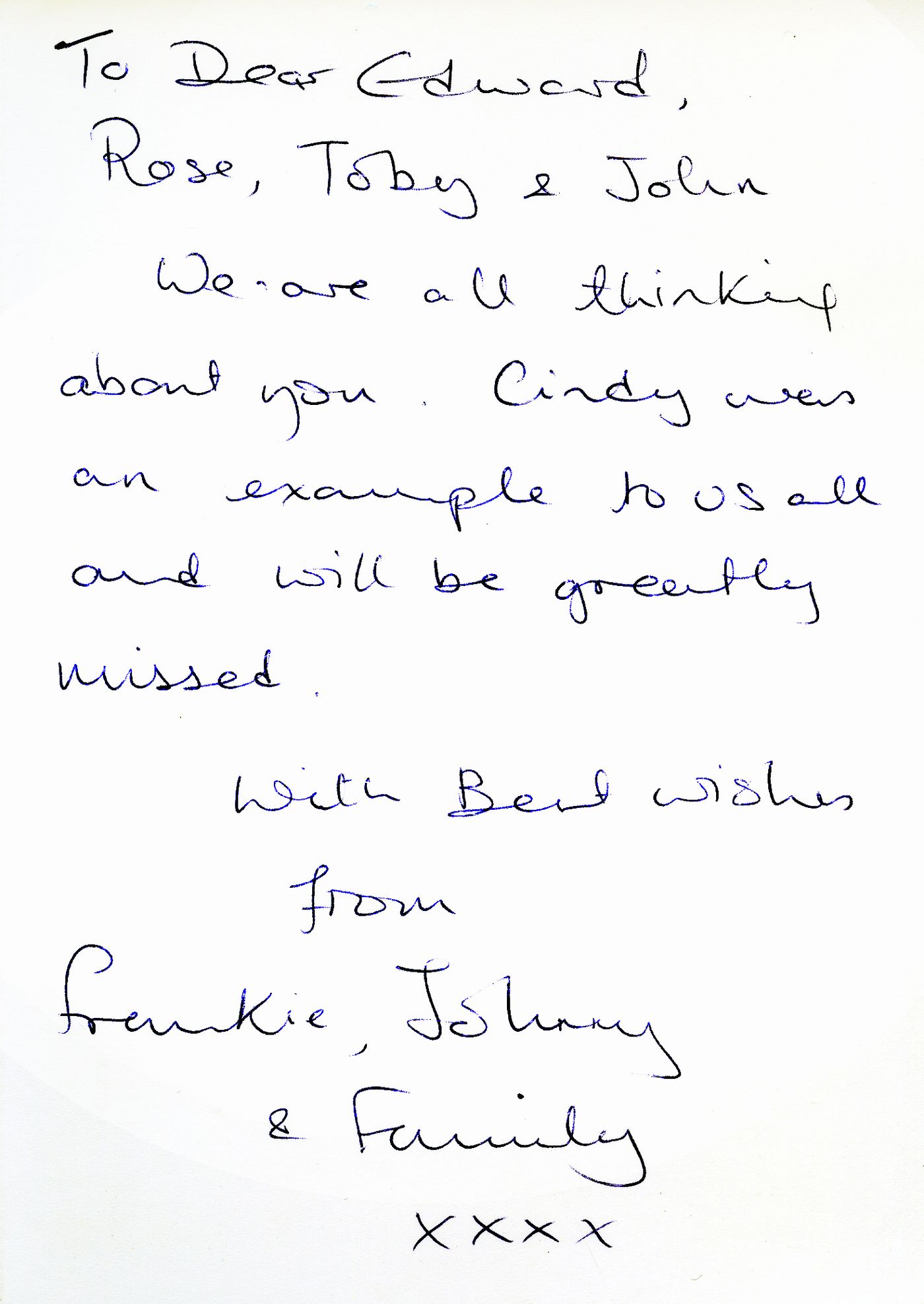 Inside of the card
