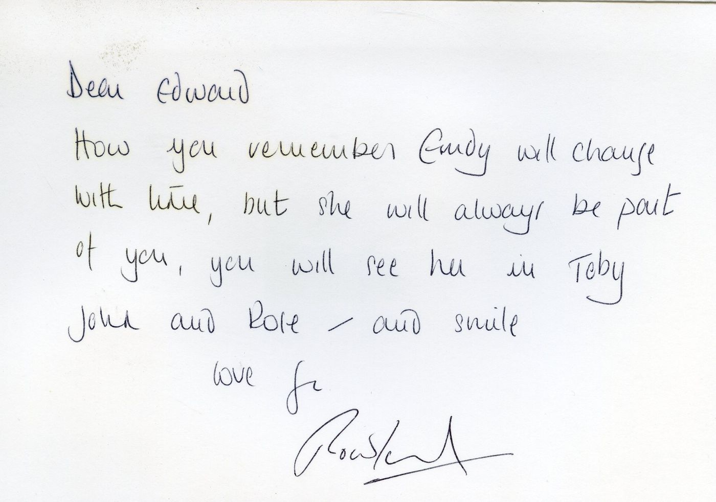 Inside of the card