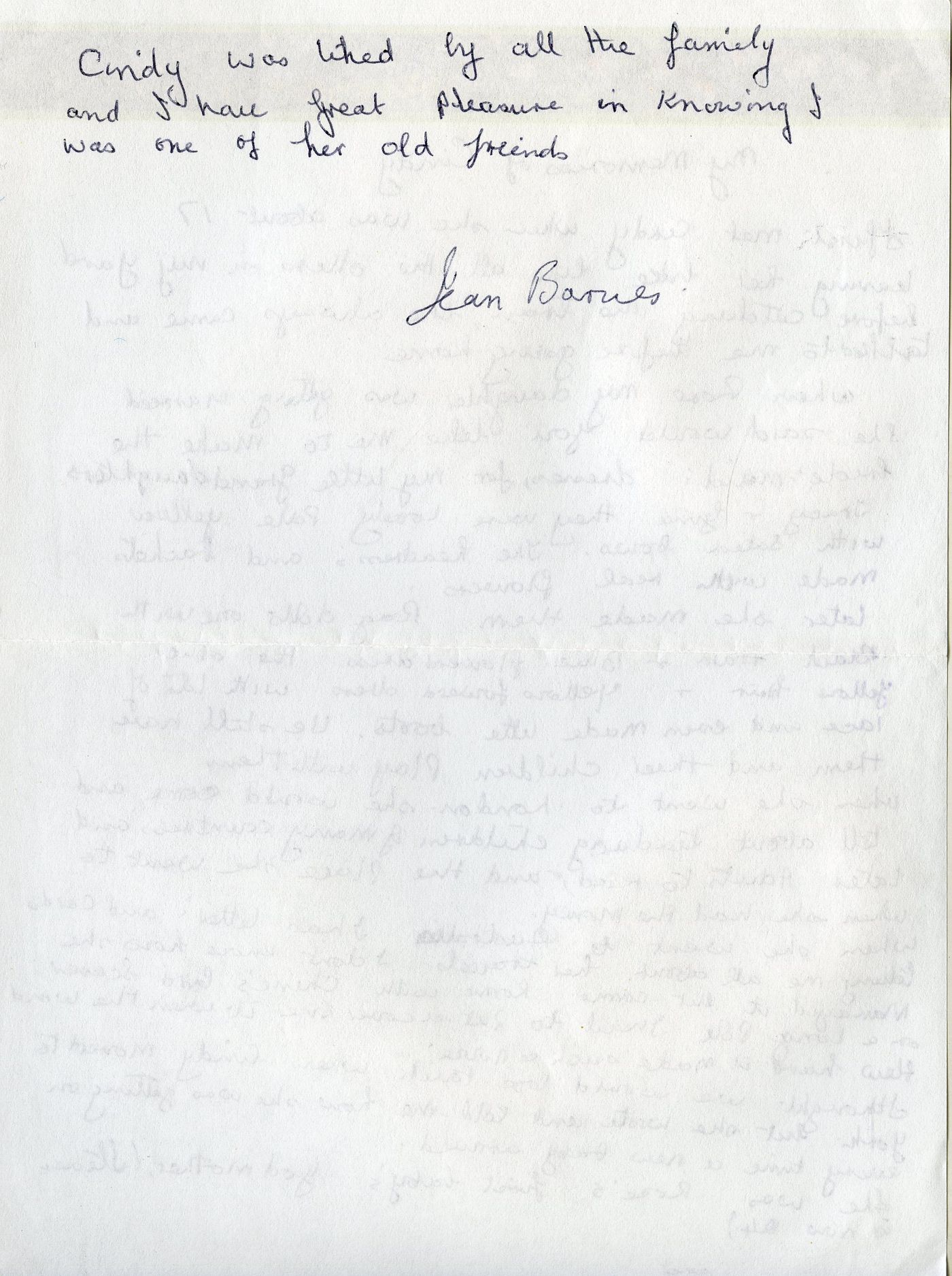Page 2 of the memories from Jean Barnes