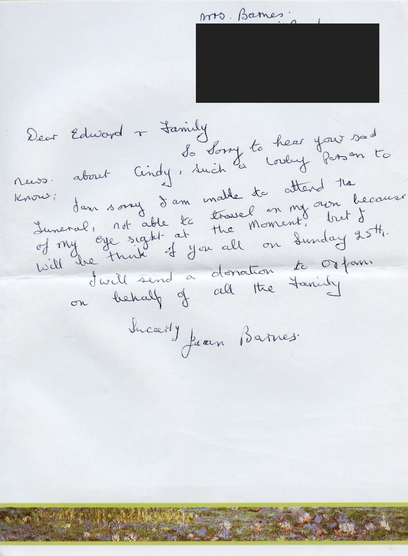 Page 3 of the memories from Jean Barnes