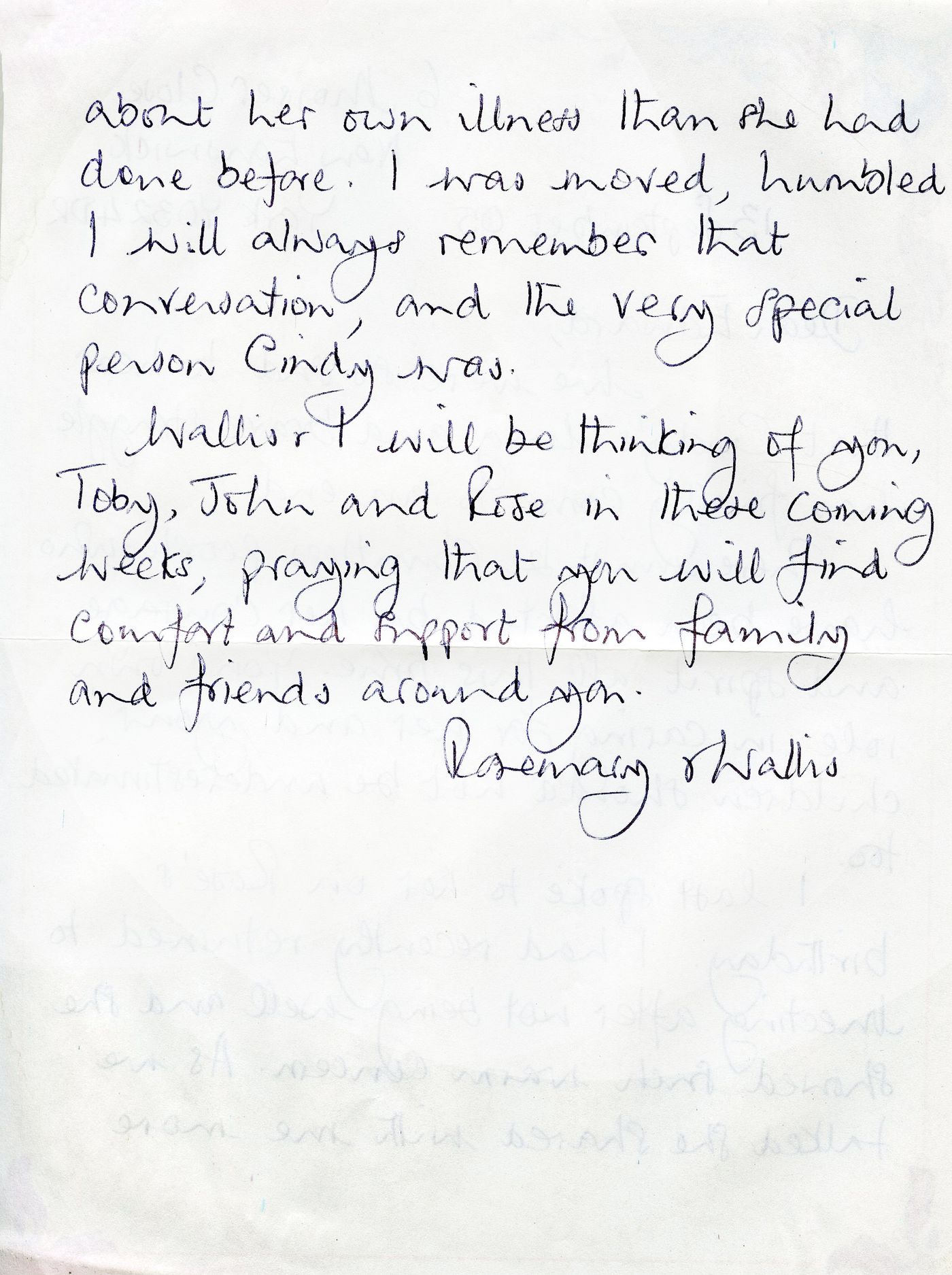Front of the card from Rosemary and Wallis