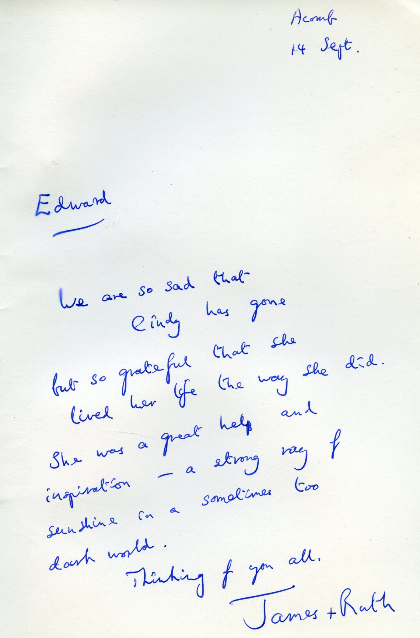 Inside of the card