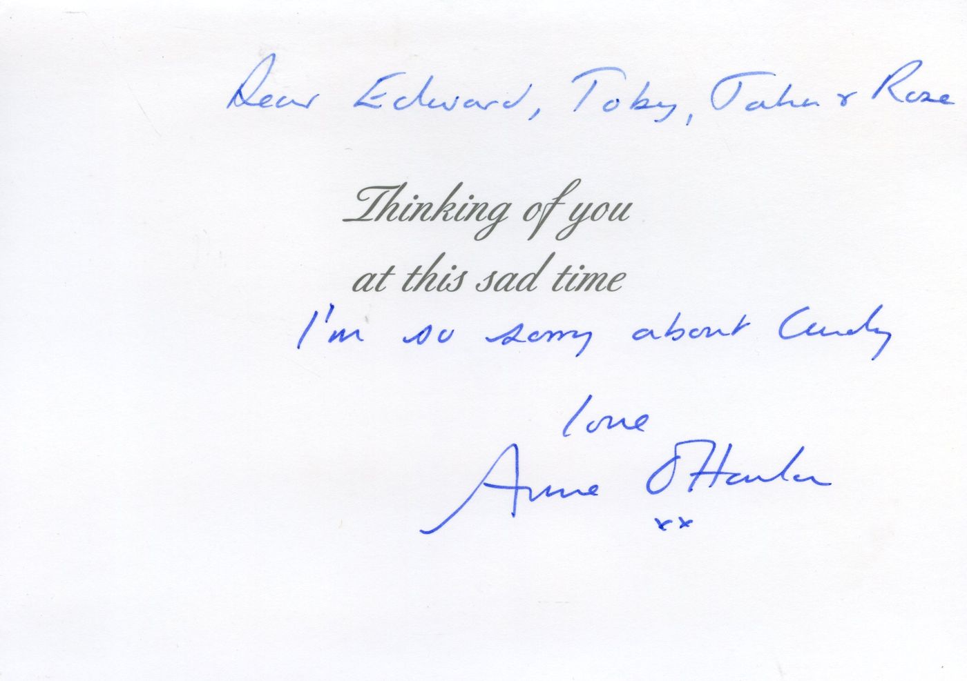 Inside of the card