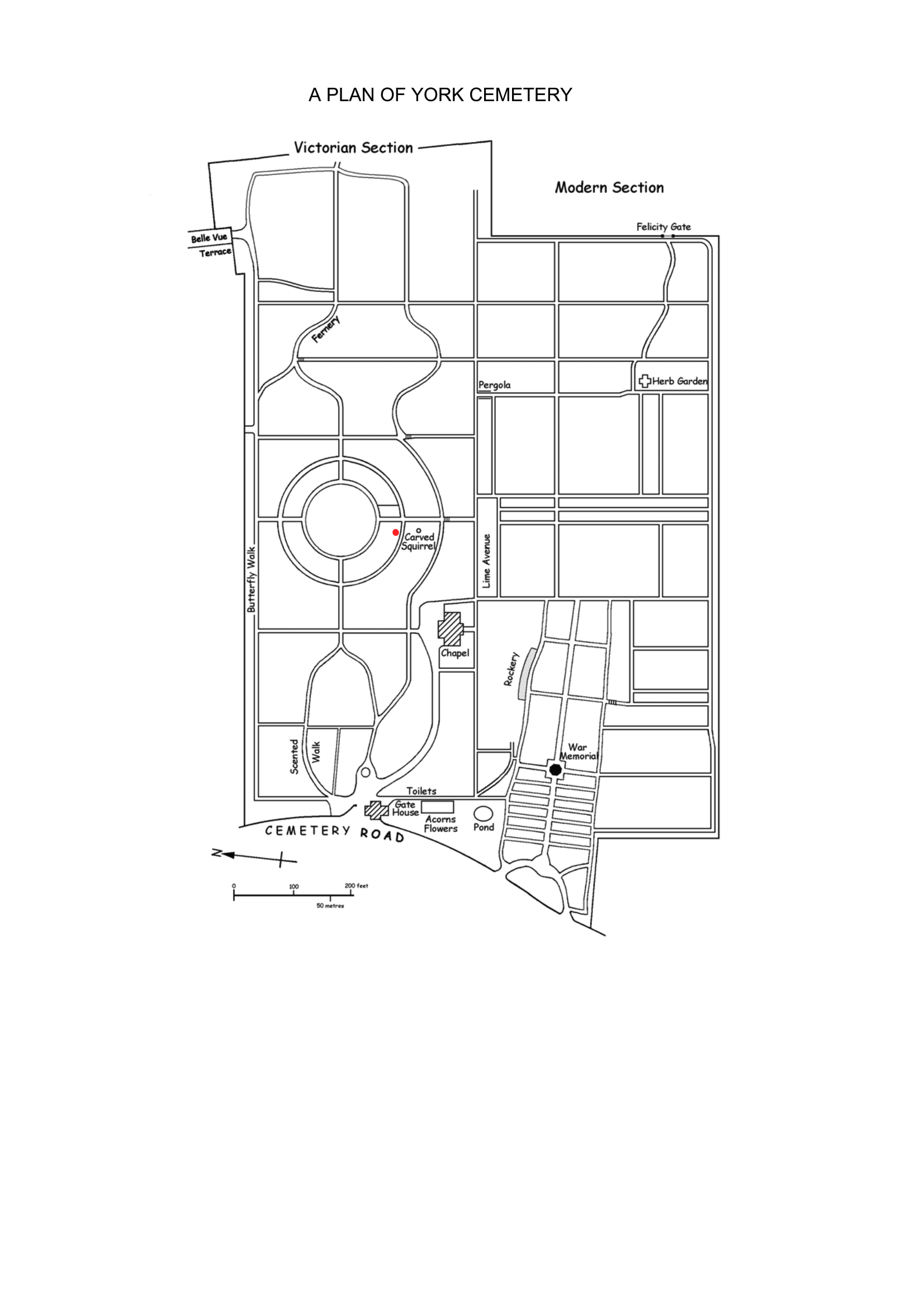 Map to Cindy's
grave