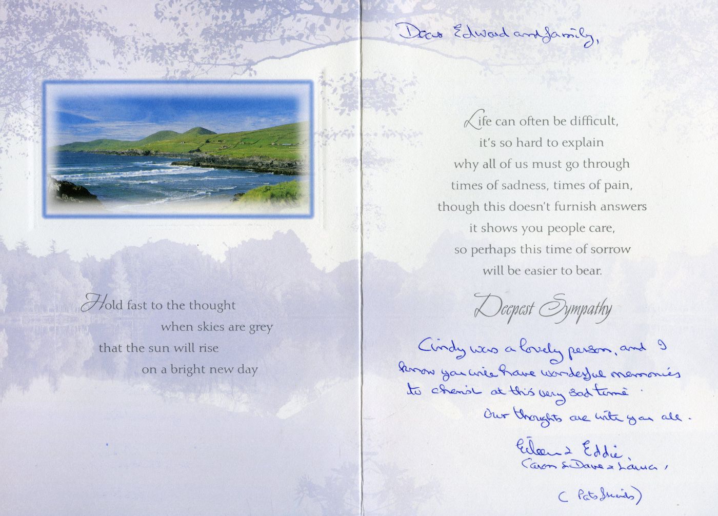 Inside of the card