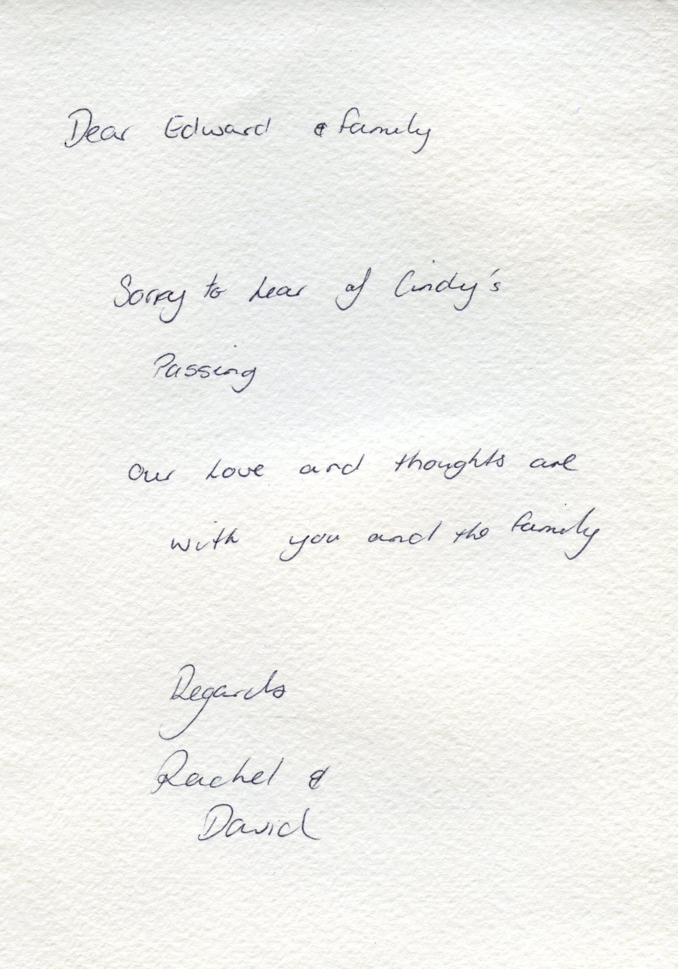 Inside of the card