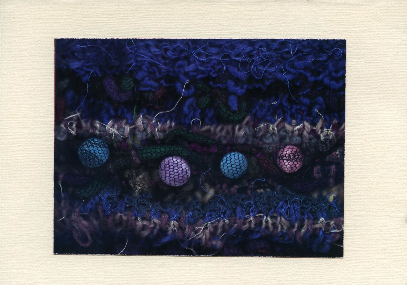 Front of the card from Textile club