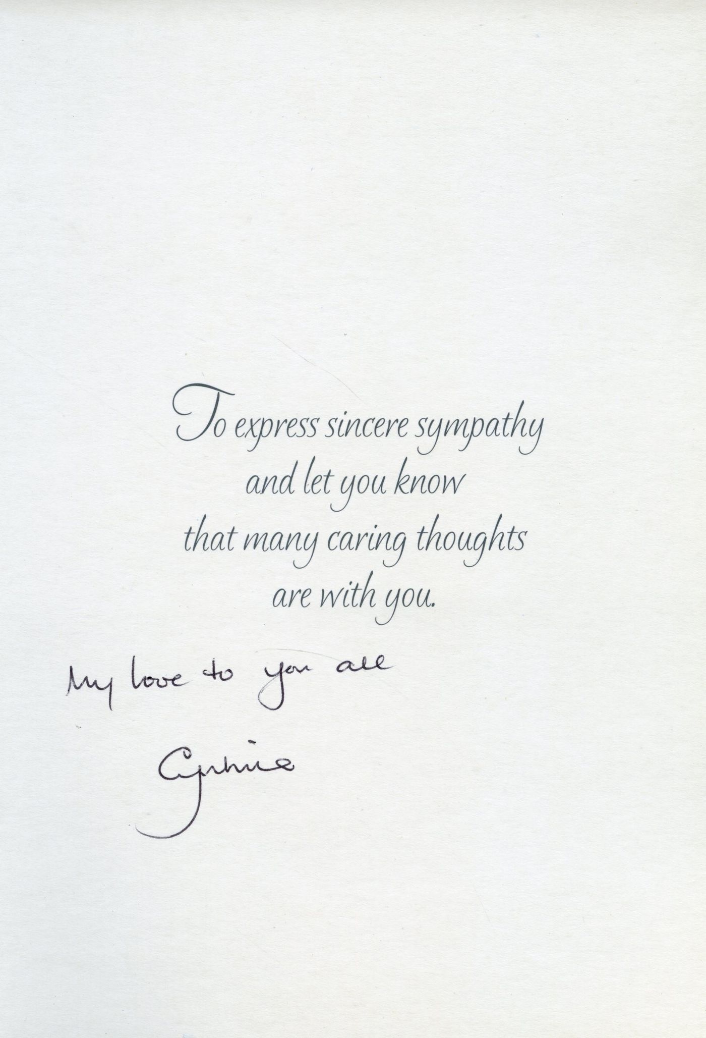 Inside of the card