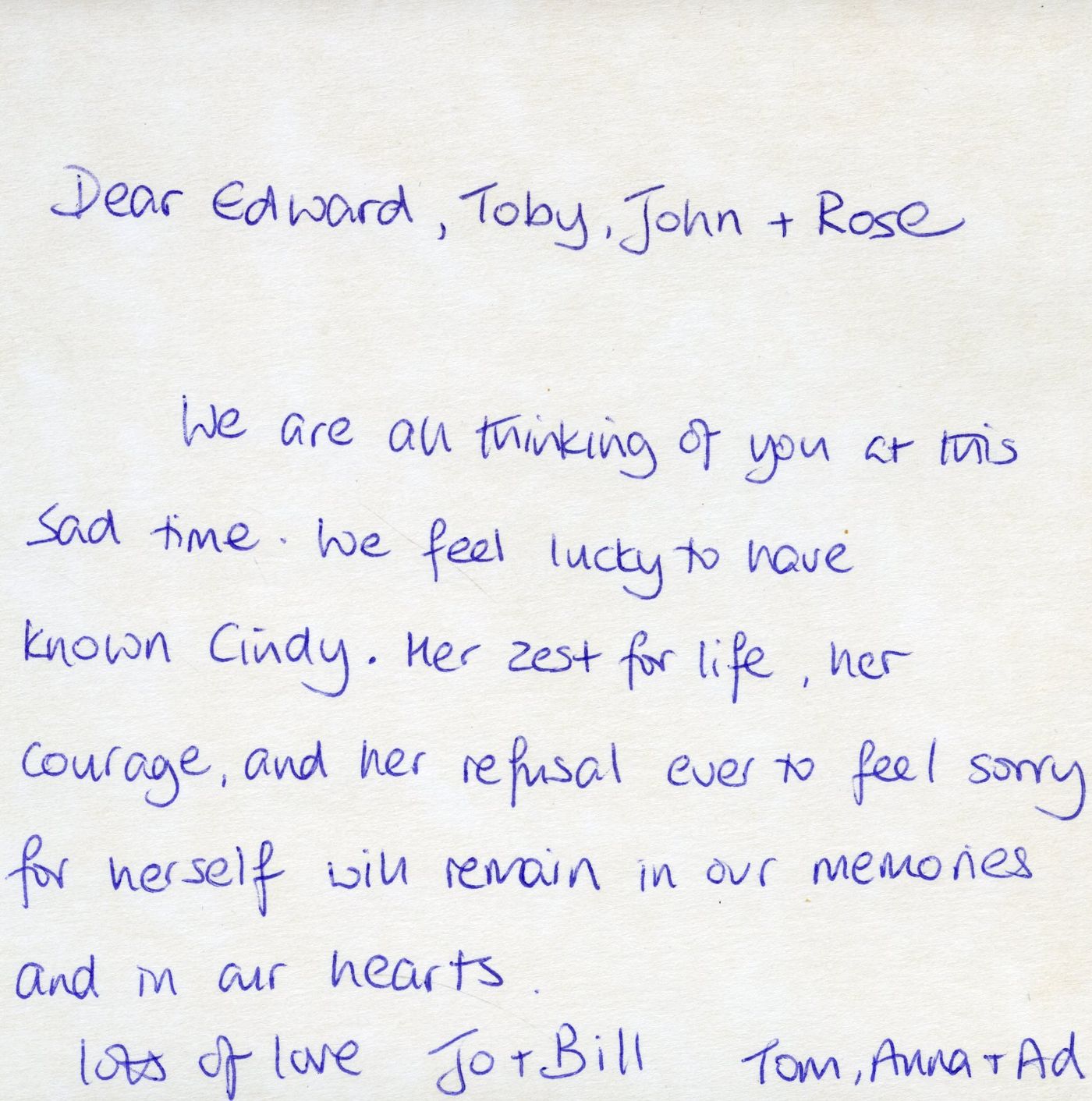 Inside of the card