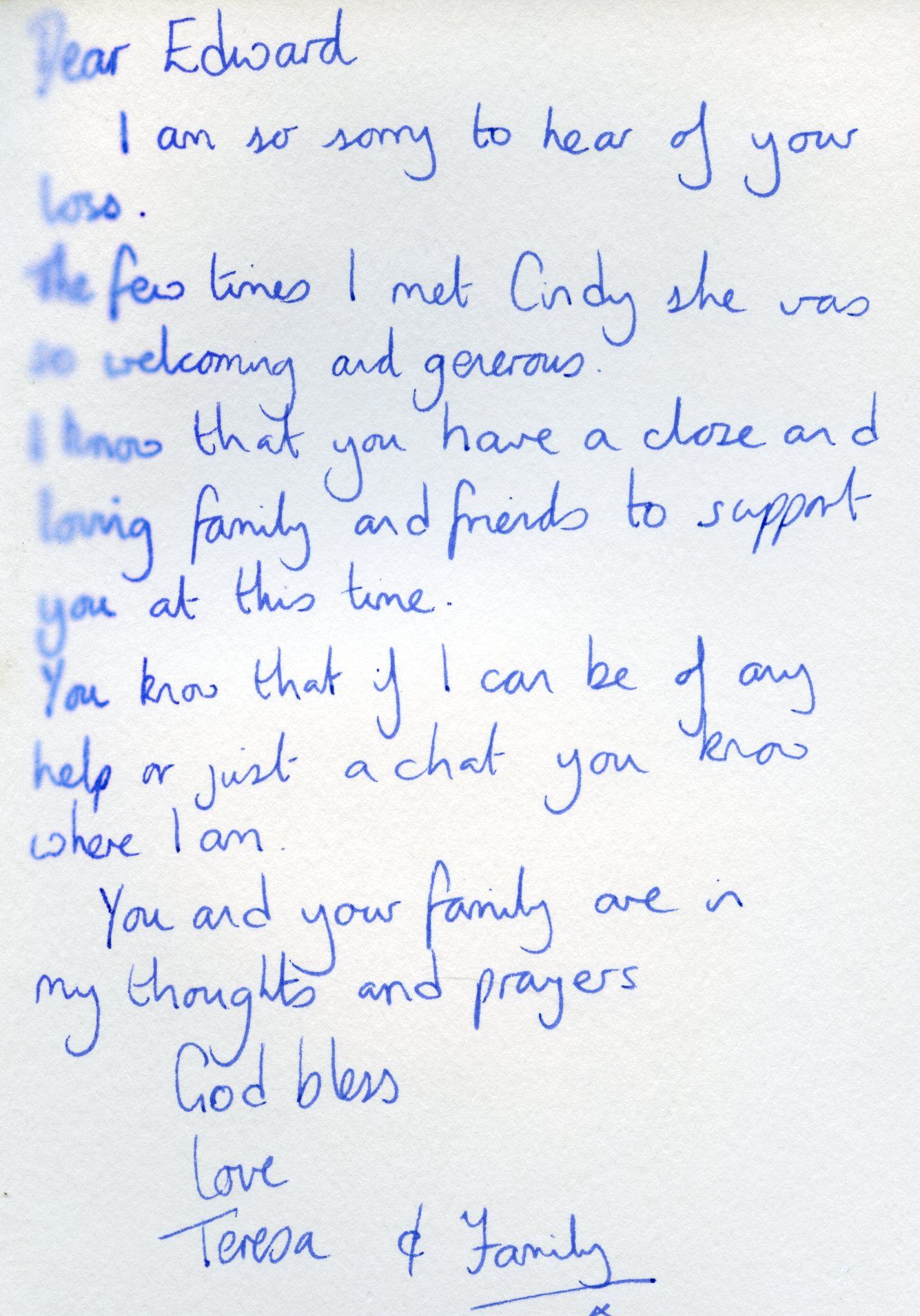 Inside of the card