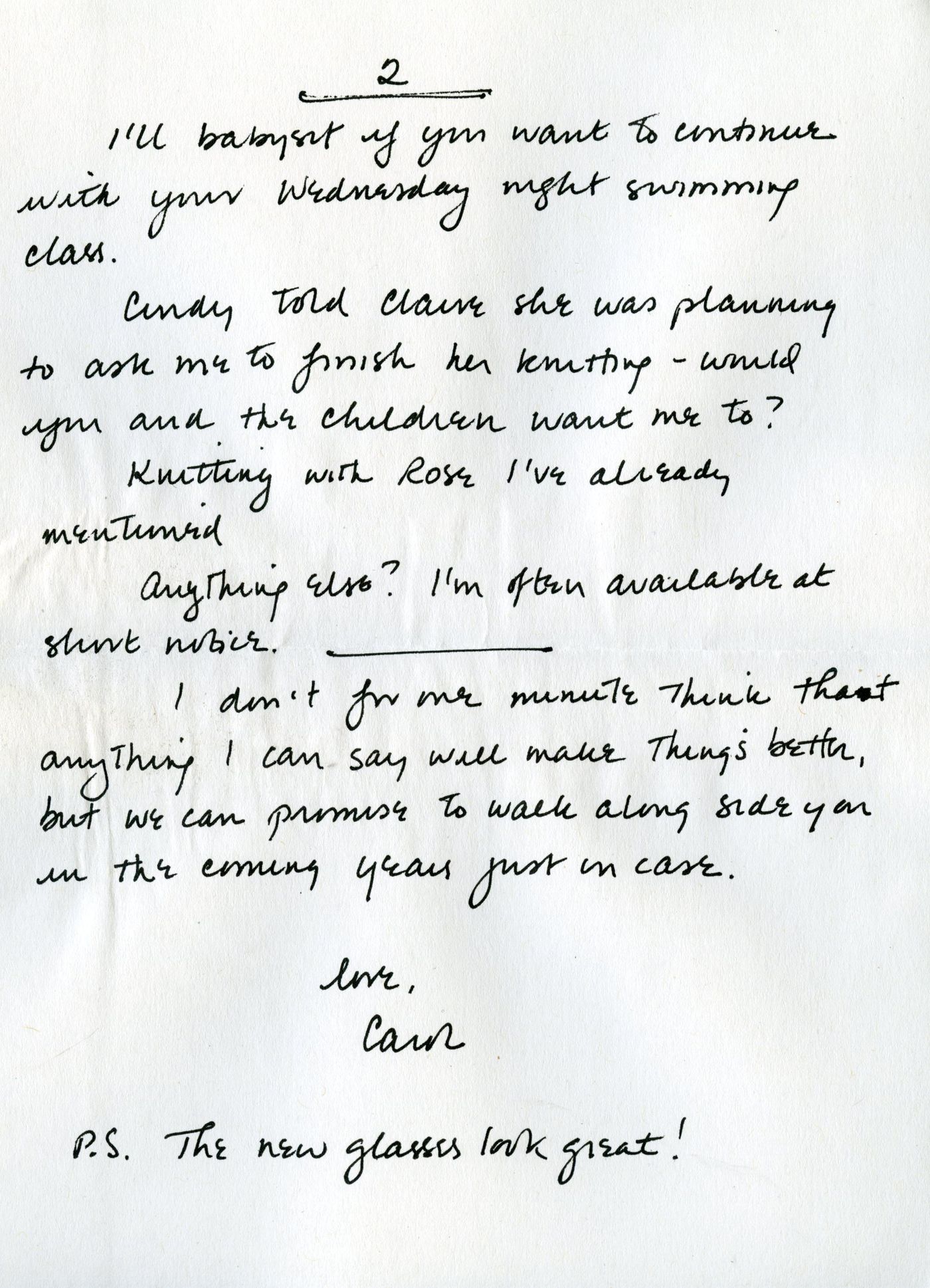 Page 2 of the memories from Carol