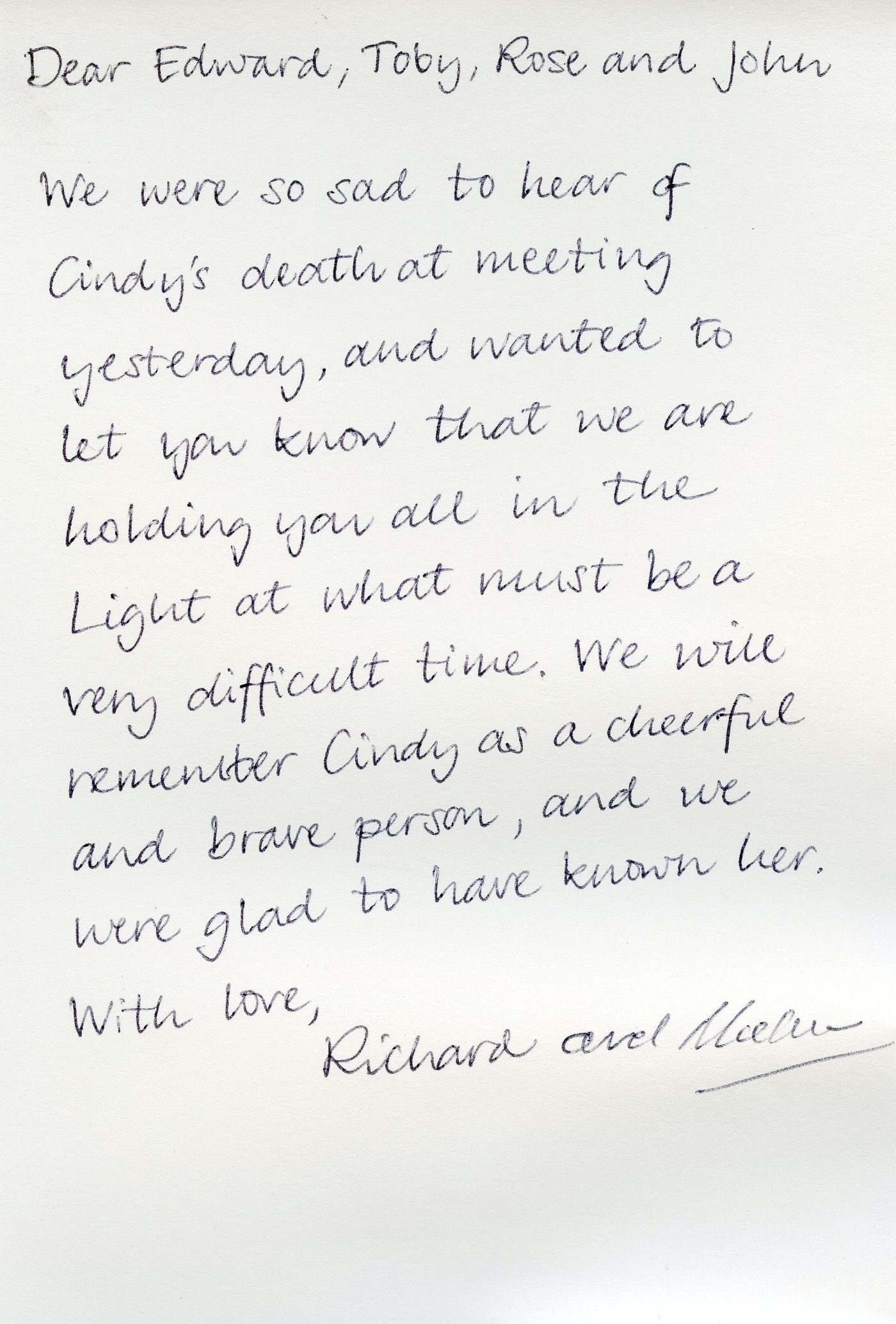 Inside of the card