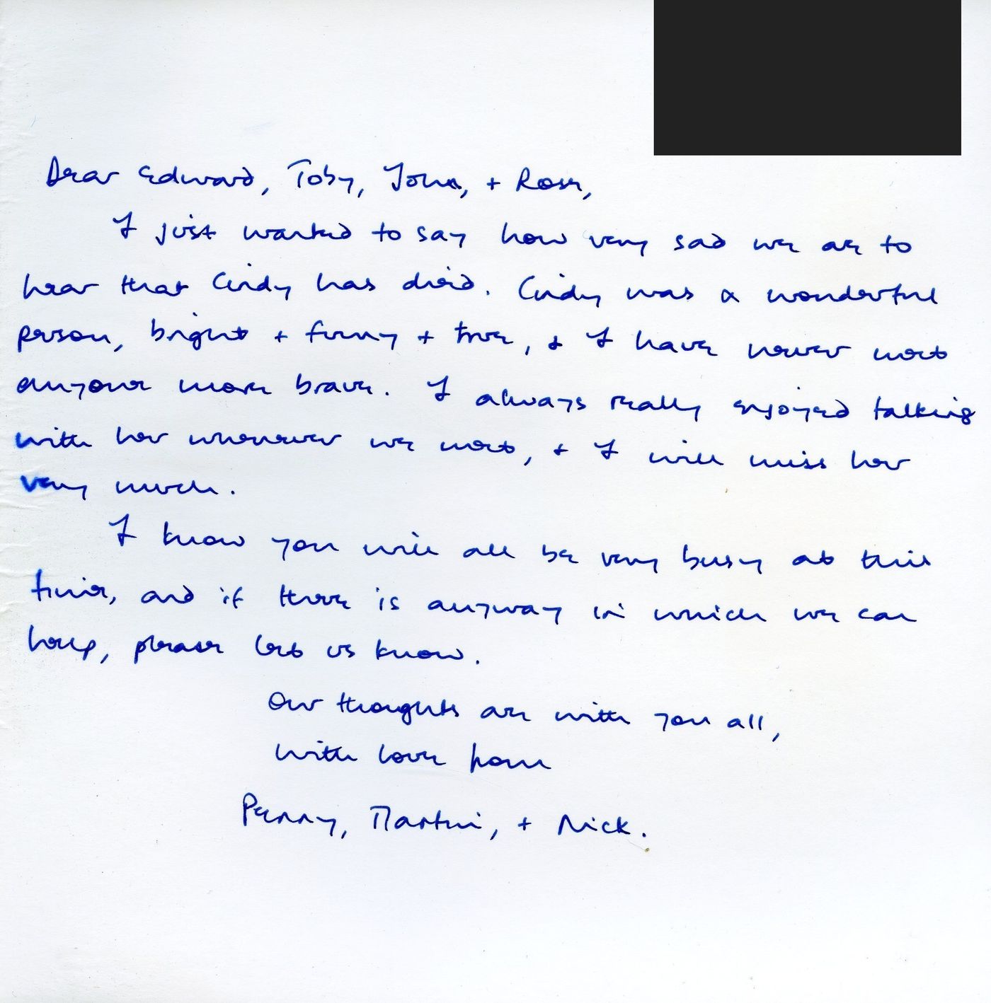 Inside of the card