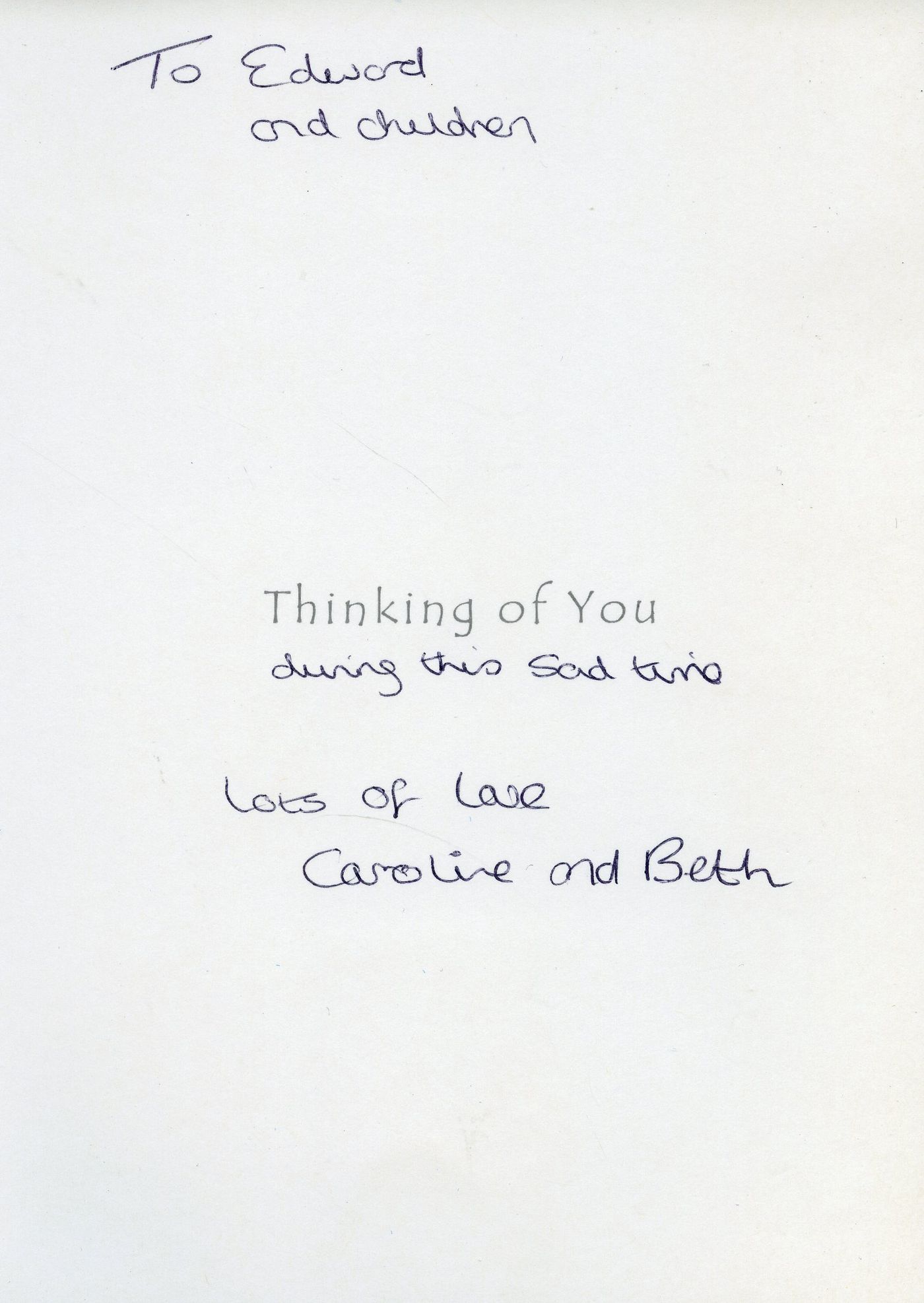 Inside of the card