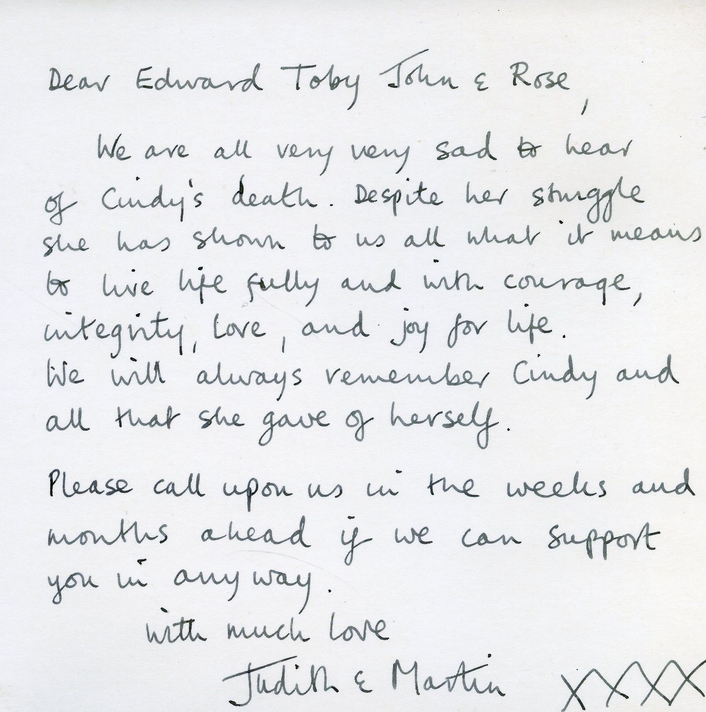 Inside of the card
