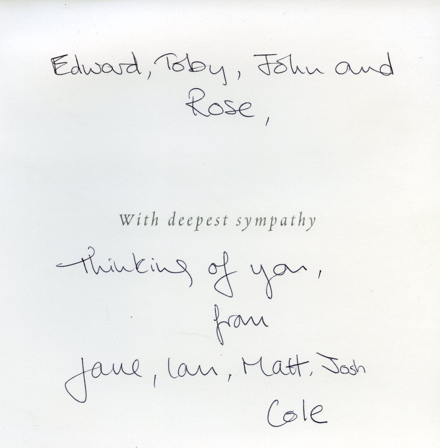 Inside of the card