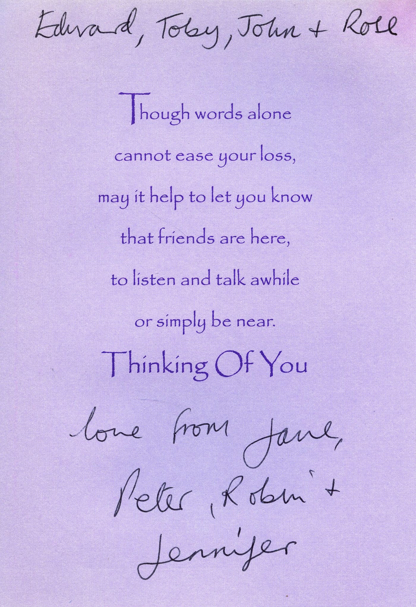 Inside of the card