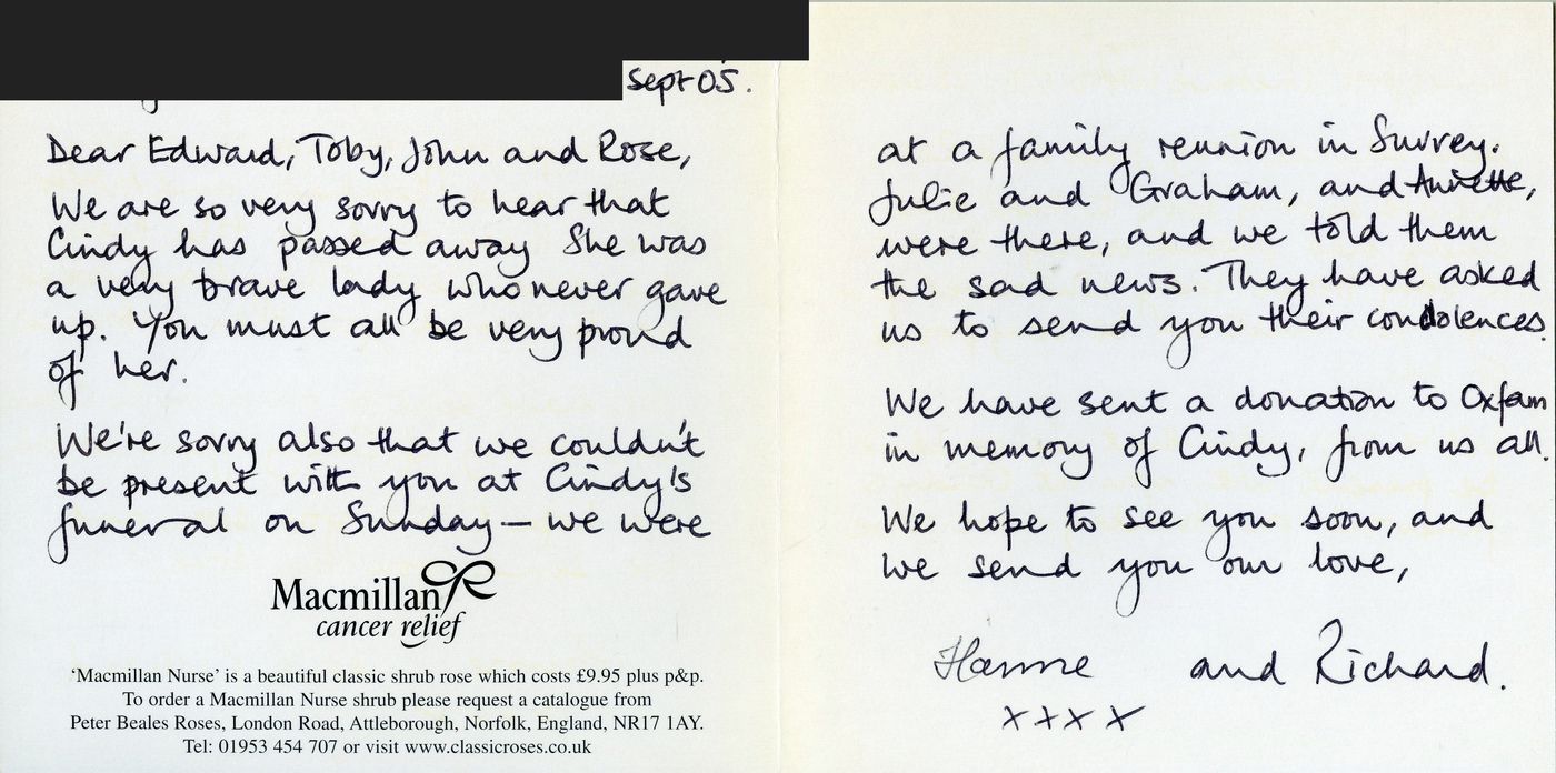 Inside of the card