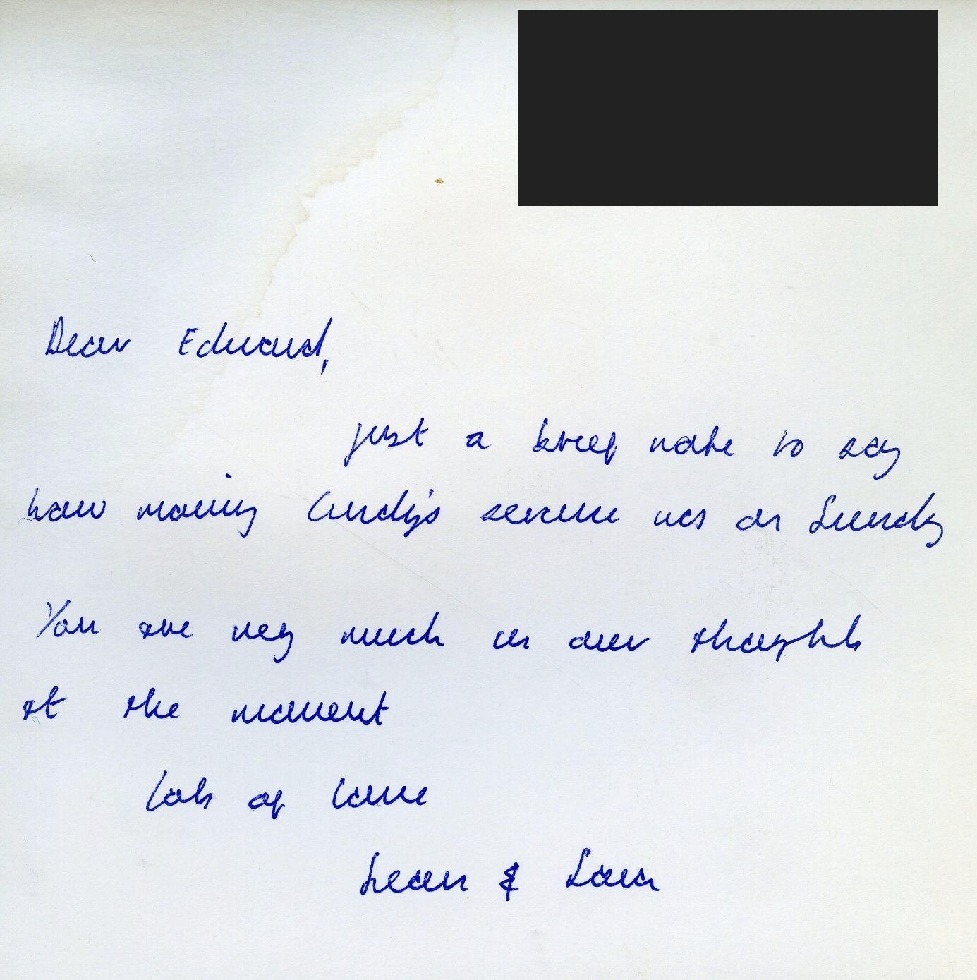 Inside of the card
