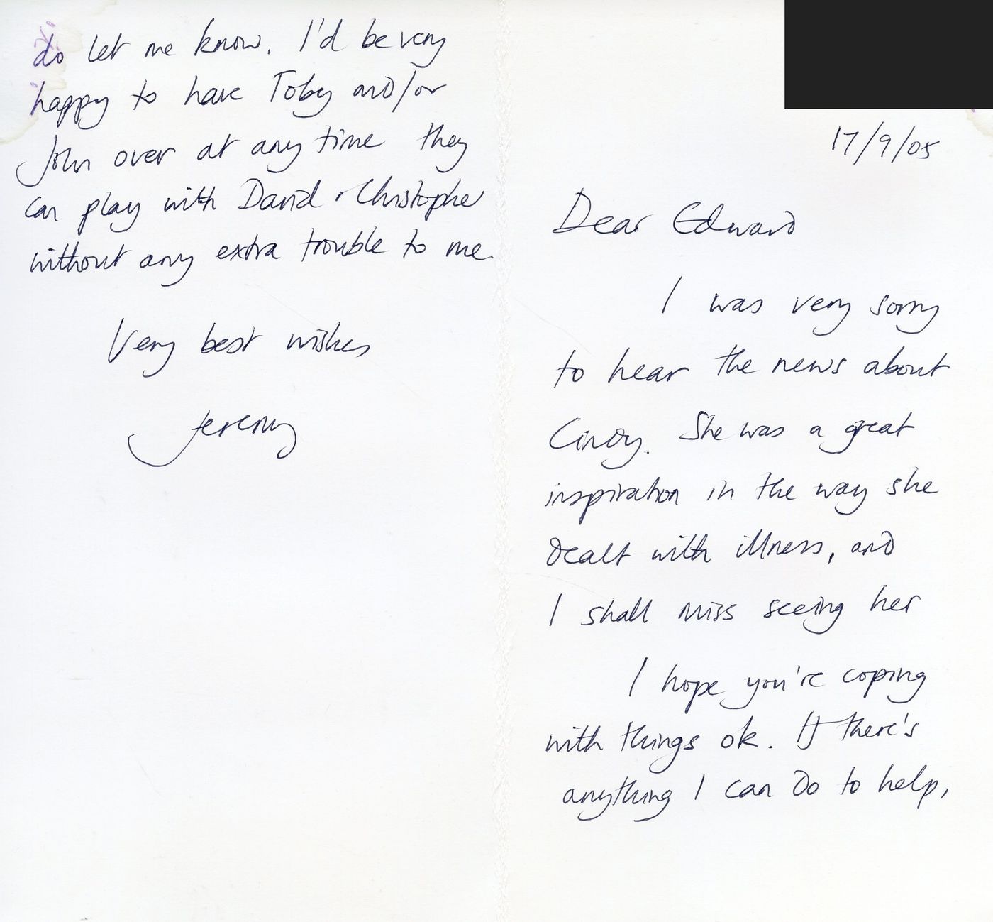 Inside of the card